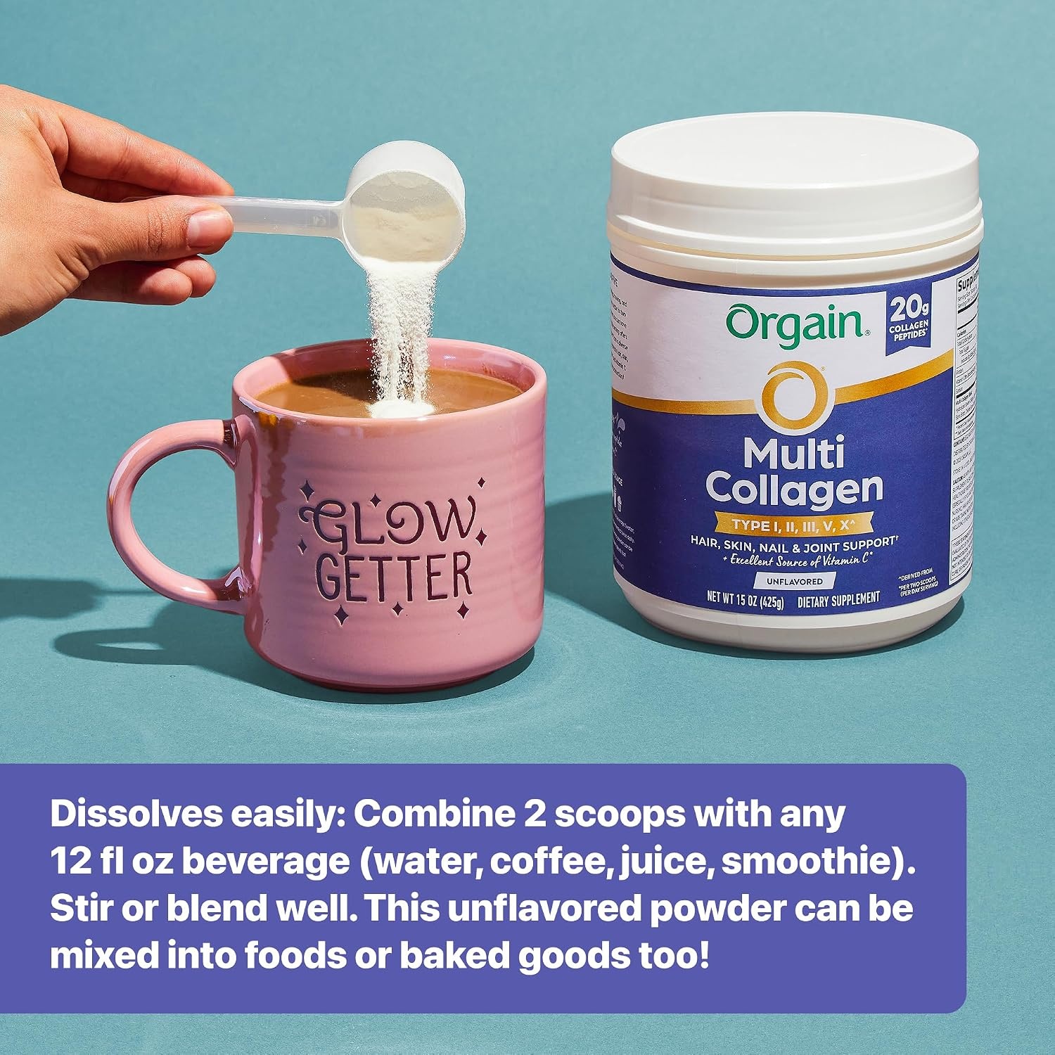 image:imageOrgain 20g Hydrolyzed Multi Collagen Peptides Powder Unflavored 15oz15 Ounce Pack of 6
