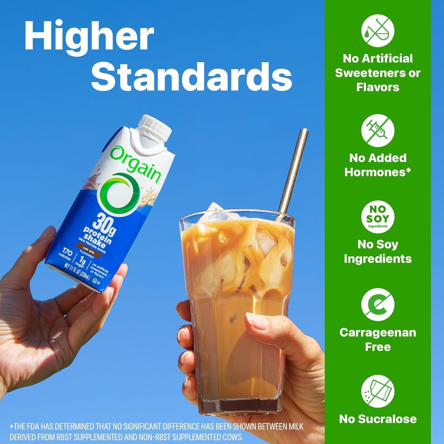 image:imageOrgain 30g High Protein Dairy Shake 5g BCAAs Caf Latte 11 oz 12pkCafe Latte