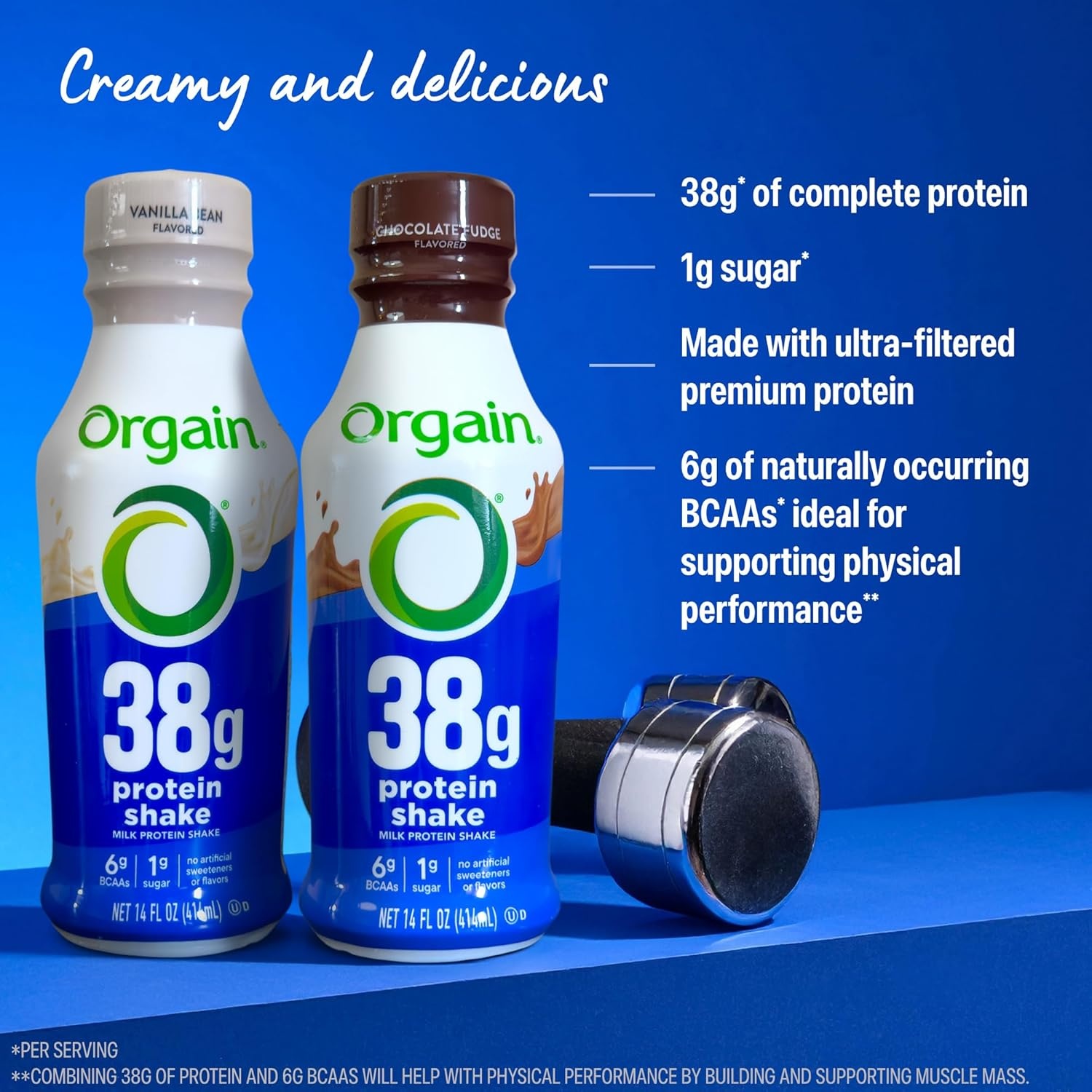image:imageOrgain 30g High Protein Dairy Shake 5g BCAAs Caf Latte 11 oz 12pkChocolate Fudge