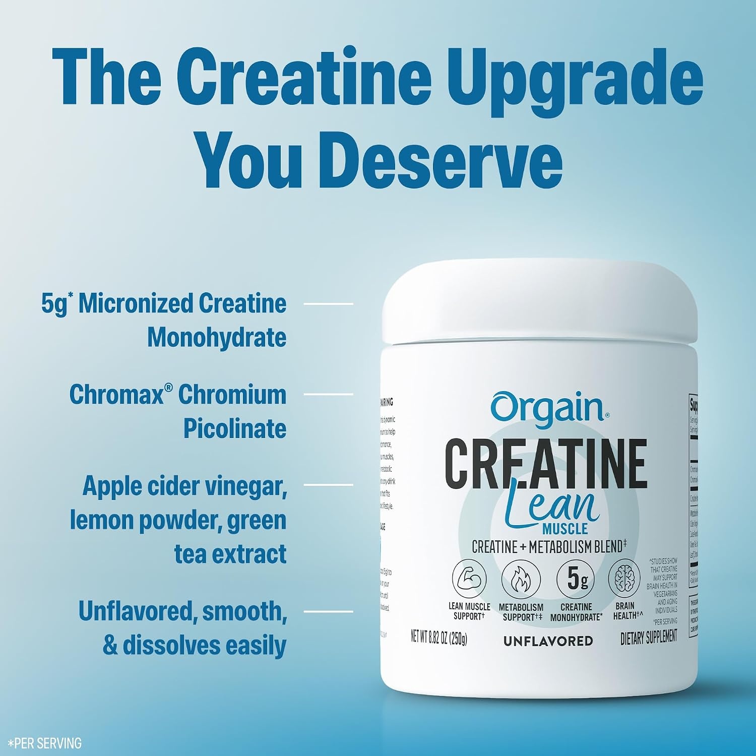 image:imageOrgain 5g Creatine Monohydrate Lean Muscle Powder Unflavored 882oz882 Ounce Pack of 1