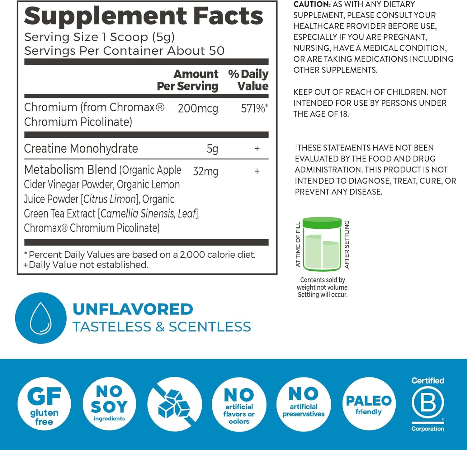 image:imageOrgain 5g Creatine Monohydrate Lean Muscle Powder Unflavored 882oz882 Ounce Pack of 1