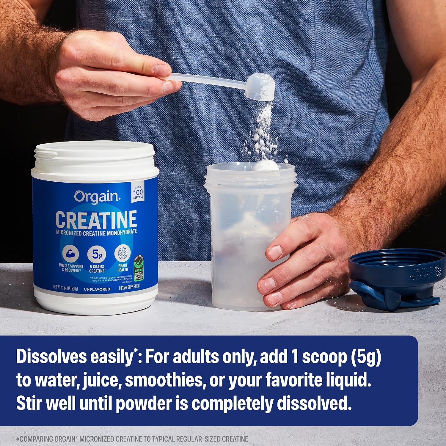 image:imageOrgain 5g Creatine Monohydrate Micronized Powder Unflavored 30 SticksPowder
