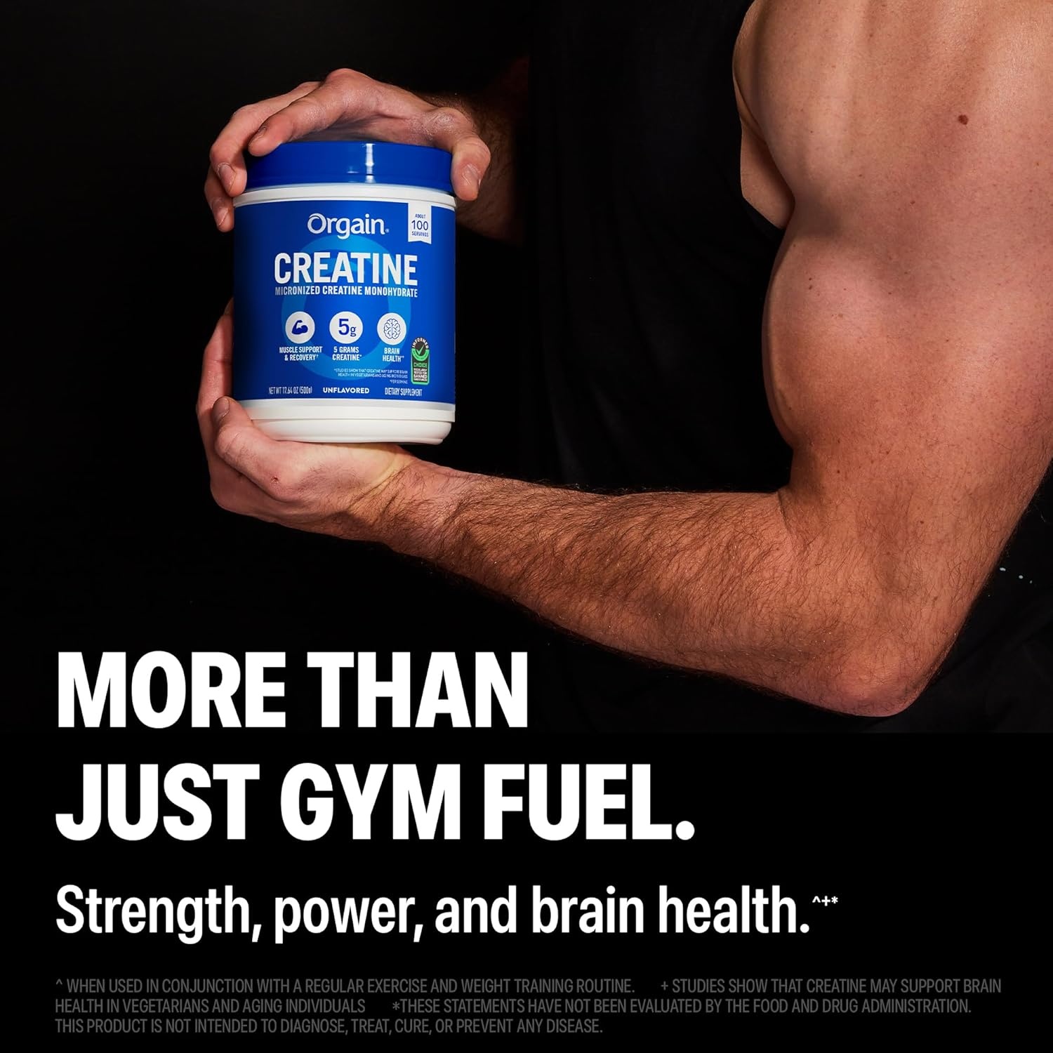 image:imageOrgain 5g Creatine Monohydrate Micronized Powder Unflavored 30 SticksPowder