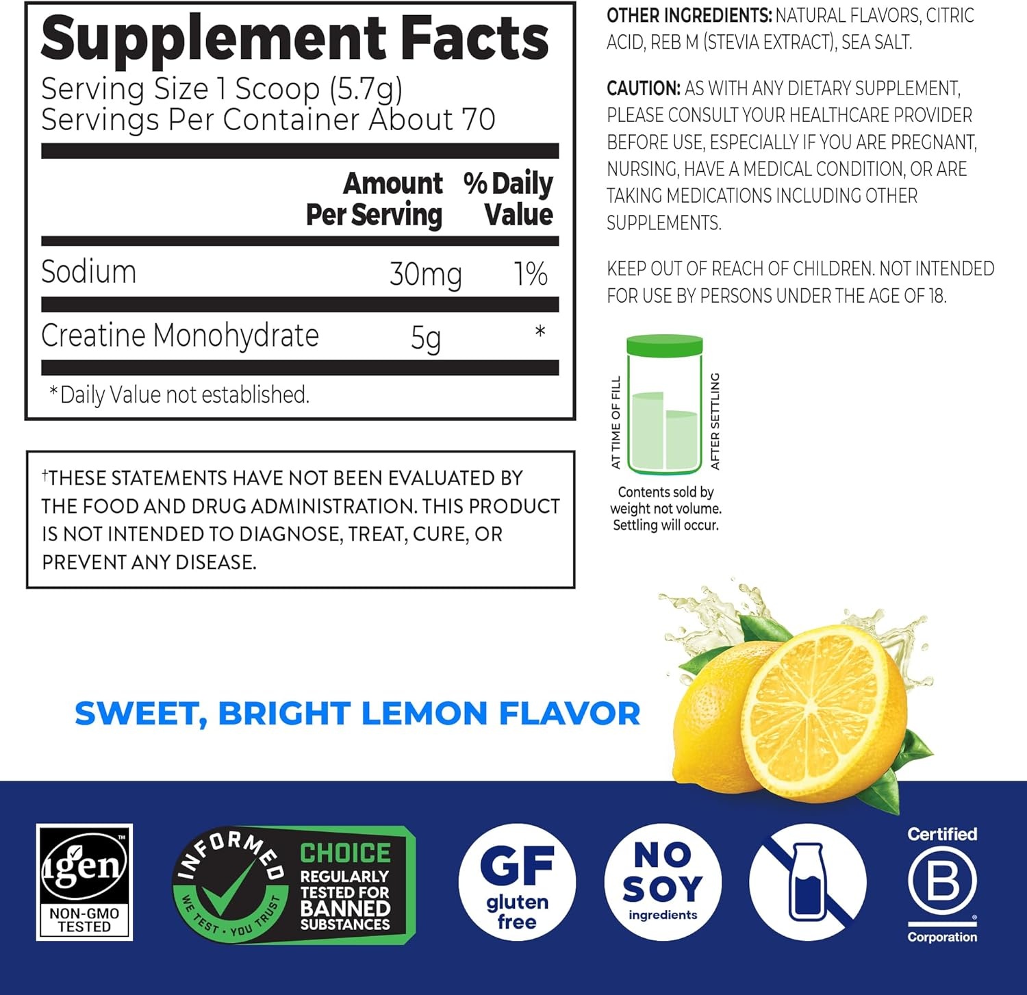 image:imageOrgain 5g Creatine Monohydrate Micronized Powder Unflavored 30 SticksPowder
