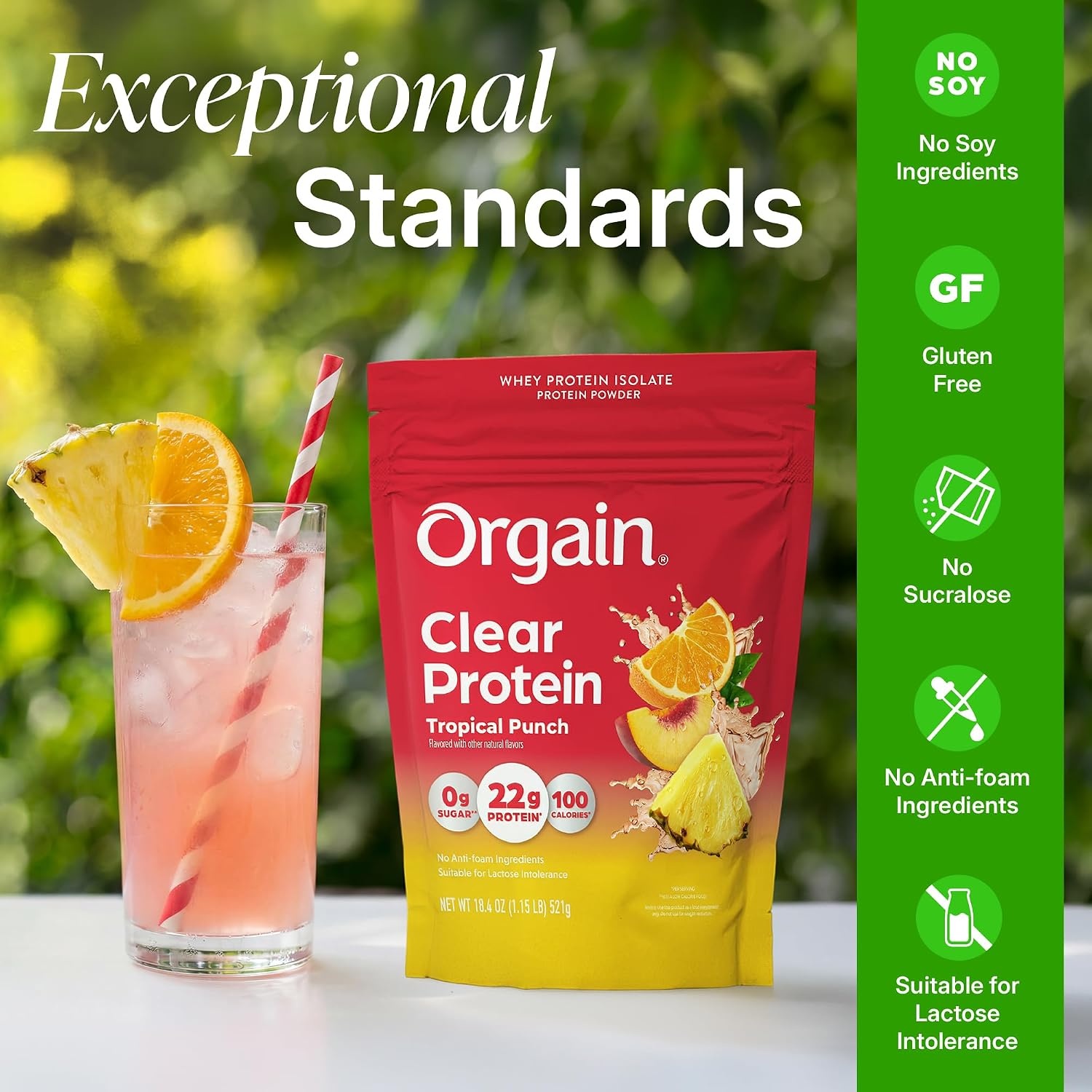 image:imageOrgain Clear Whey Isolate 22g Protein Powder Tropical Punch 18 ServingsTropical Punch