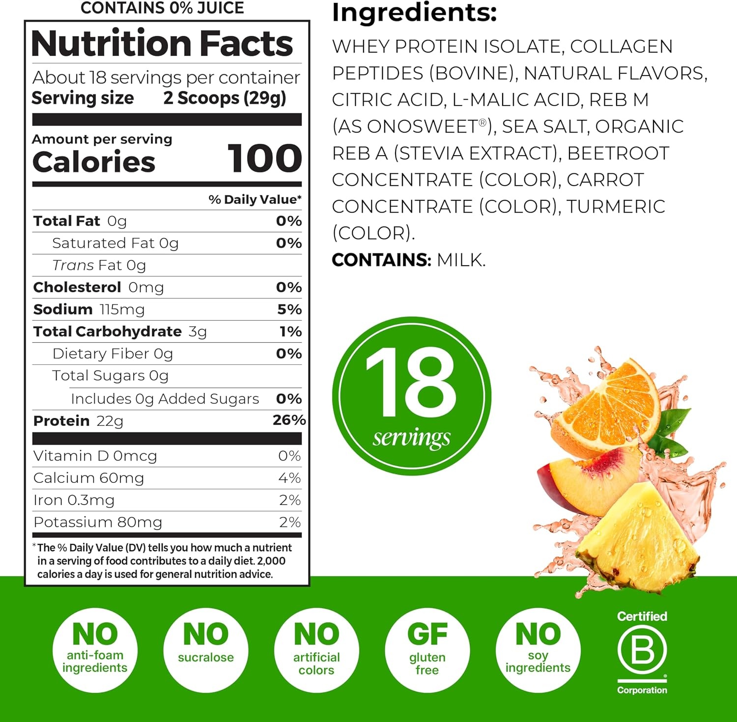 image:imageOrgain Clear Whey Isolate 22g Protein Powder Tropical Punch 18 ServingsTropical Punch