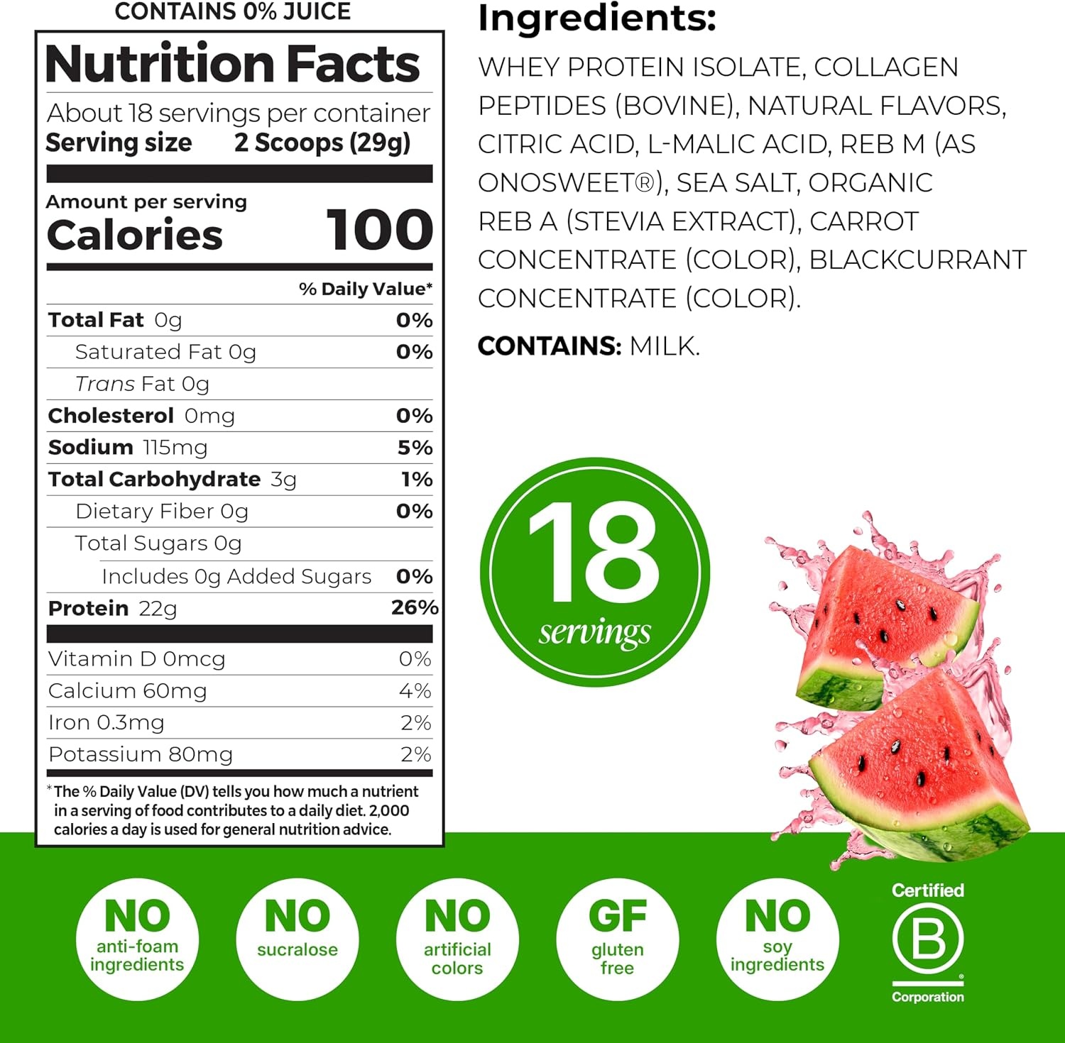 image:imageOrgain Clear Whey Isolate 22g Protein Powder Tropical Punch 18 ServingsWatermelon