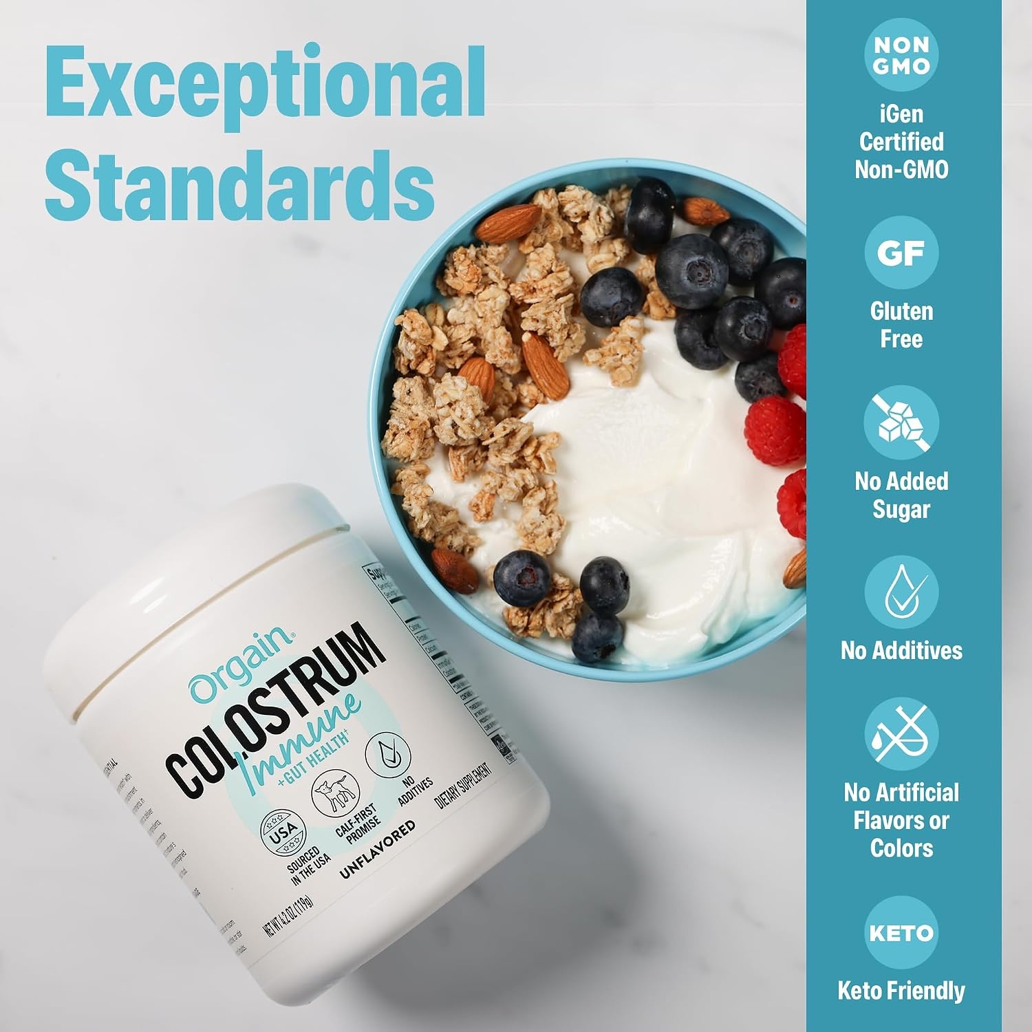image:imageOrgain Colostrum Powder Gut amp Immune Support Unflavored 60 Servings42 Ounce