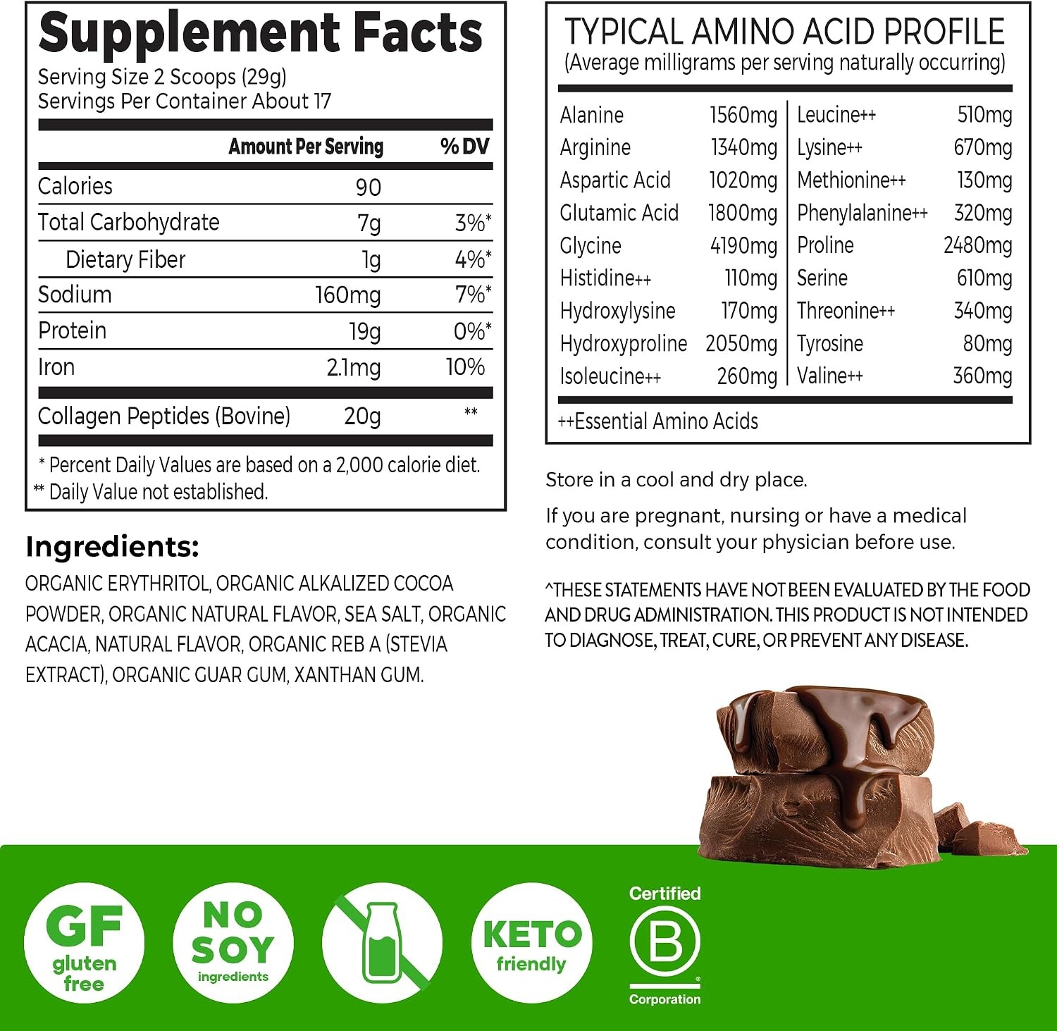 image:imageOrgain Hydrolyzed Collagen Peptides Powder For Women amp Men 20g Grass Fed Collagen Unflavored Hair Skin Nail amp Joint Support Supplement Paleo amp Keto NonGMO Type I and III 1lbChocolate