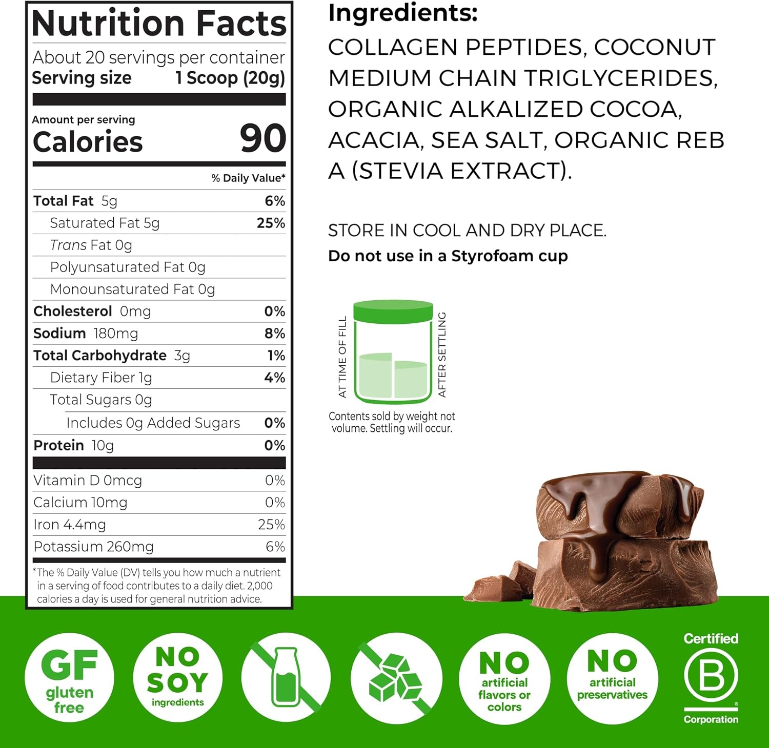 image:imageOrgain Keto Collagen Protein Powder Chocolate 10g Grass Fed Hydrolyzed Collagen Peptides for Women amp Men Type I amp III 5g MCT Oil Hair Skin Nail amp Joint Support NonGMO Gluten Free 088lbChocolate
