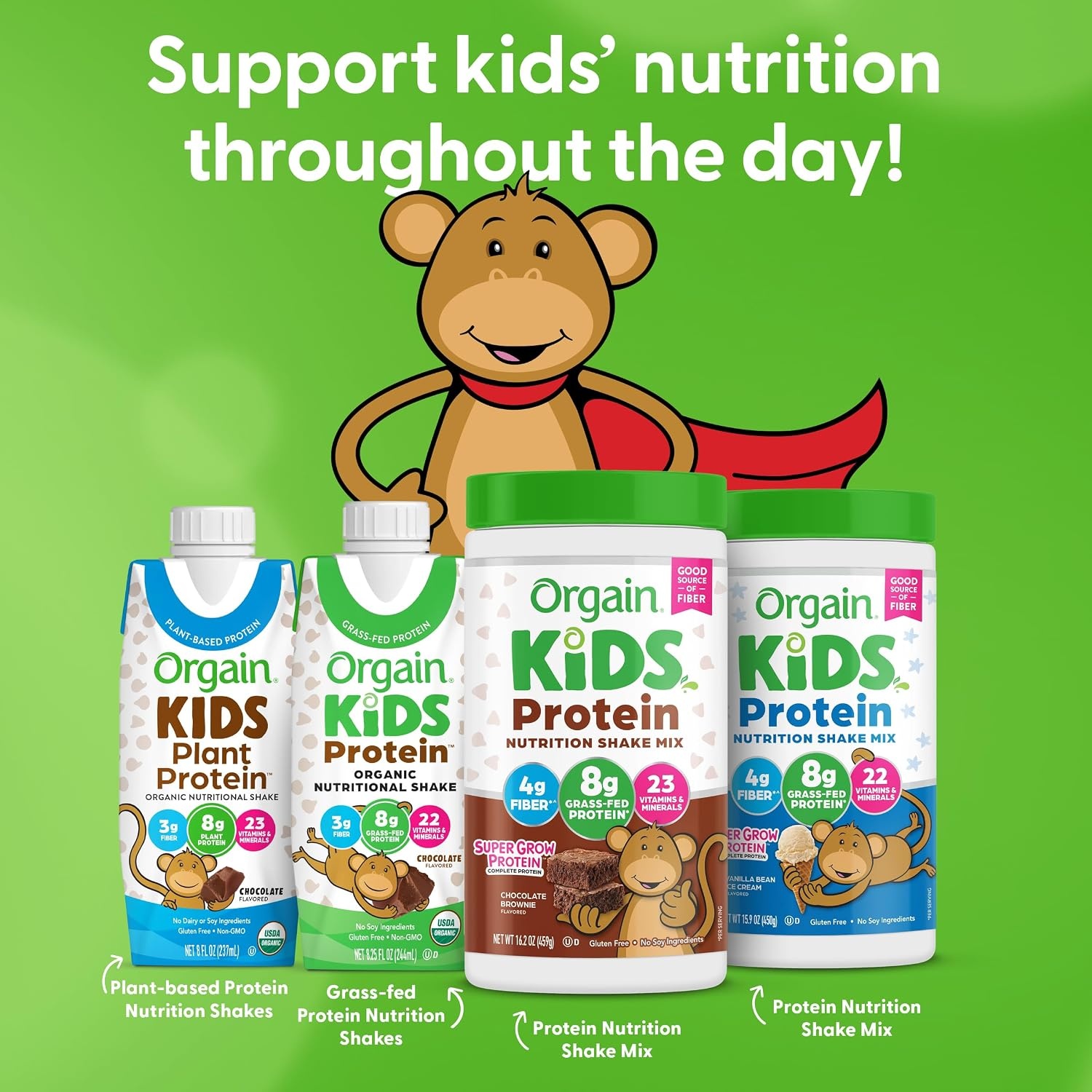 image:imageOrgain Kids 8g GrassFed Dairy Protein Powder Chocolate Brownie 1lbChocolate Brownie
