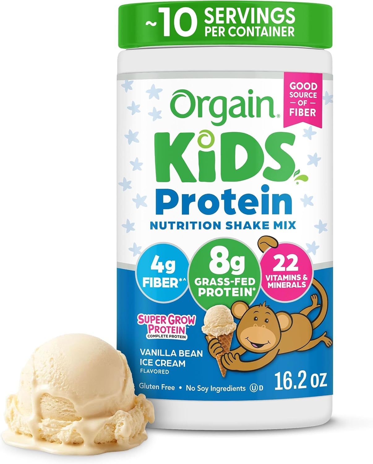 image:imageOrgain Kids 8g GrassFed Dairy Protein Powder Chocolate Brownie 1lbVanilla