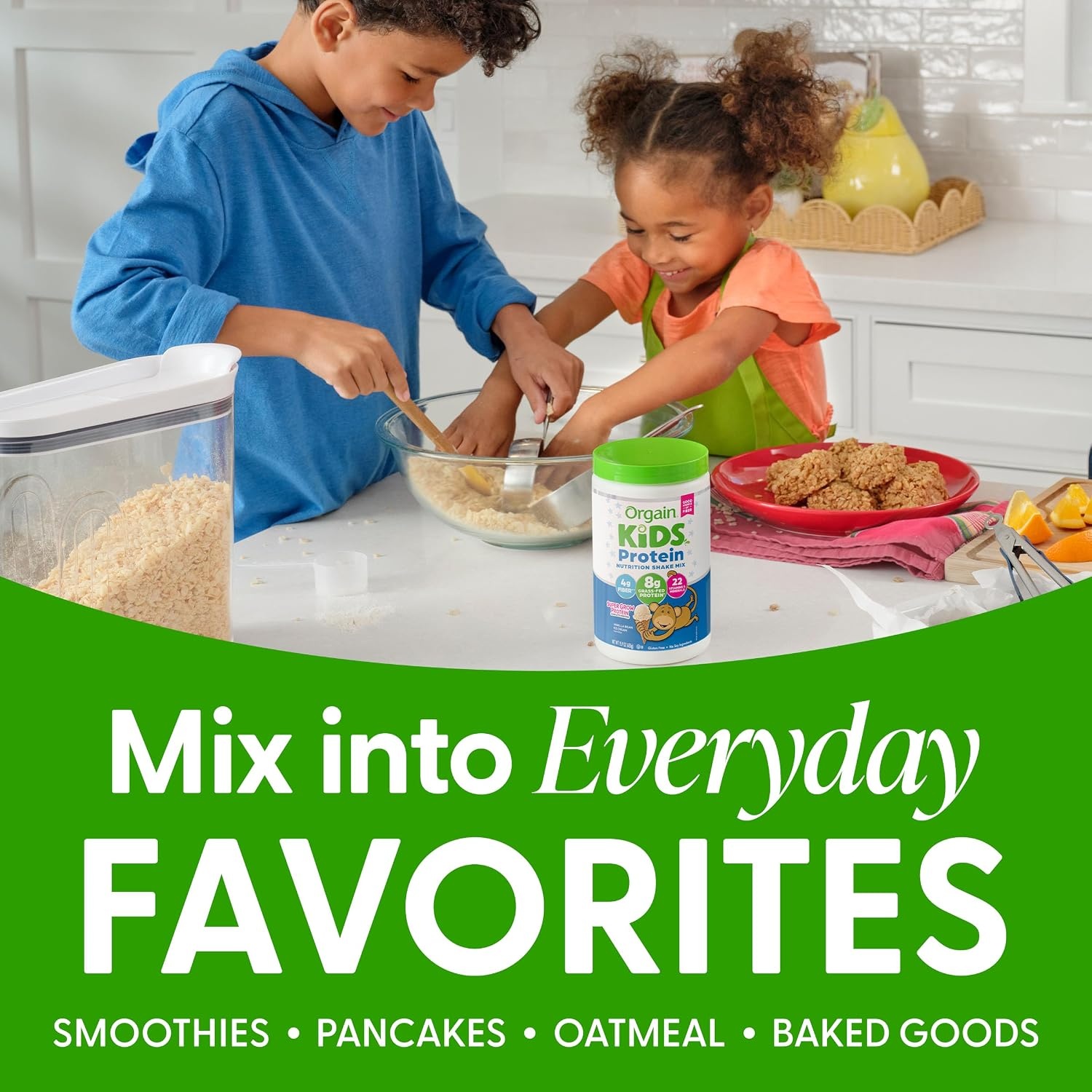 image:imageOrgain Kids 8g GrassFed Dairy Protein Powder Chocolate Brownie 1lbVanilla