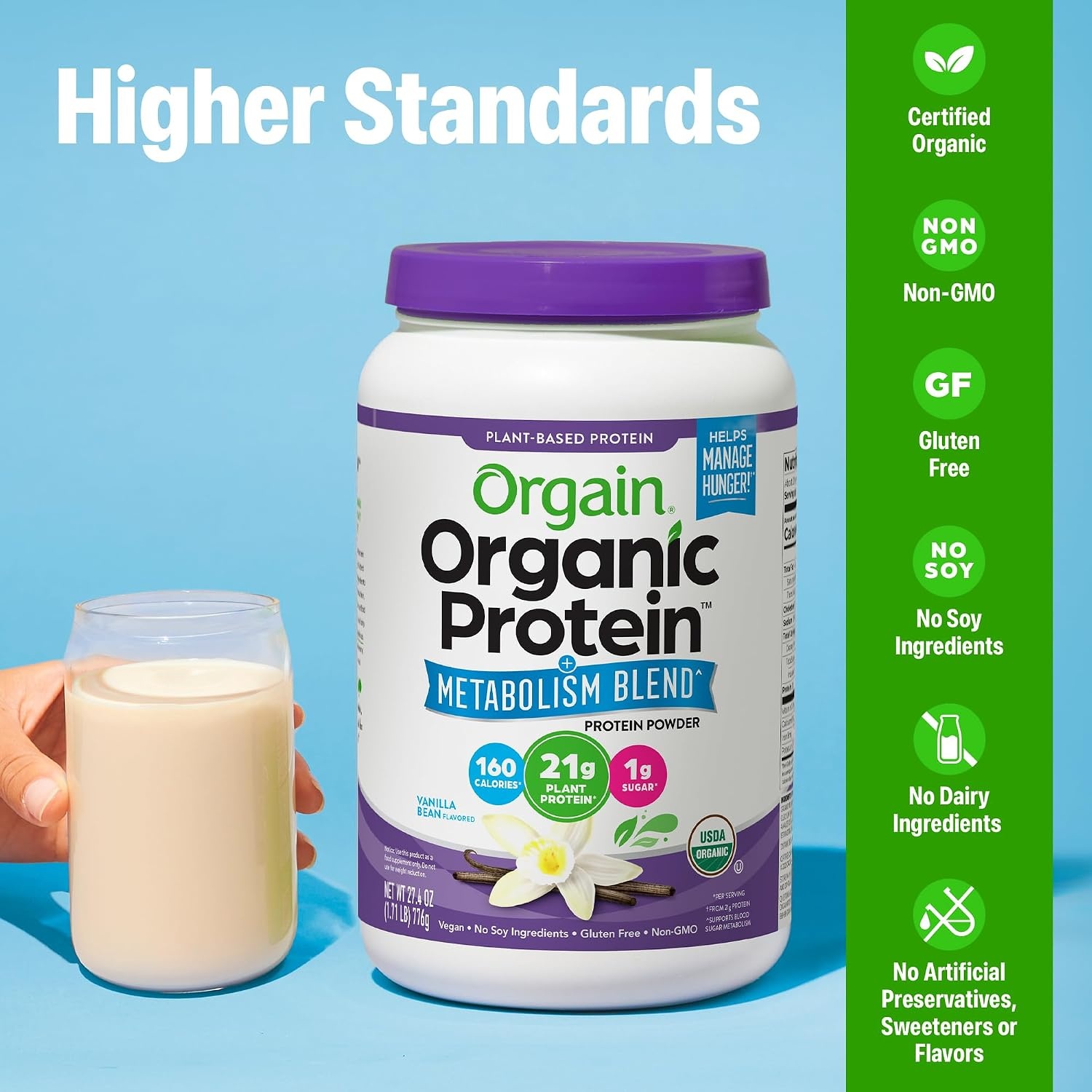 image:imageOrgain Organic 21g Vegan Protein Metabolism Powder Vanilla 171lbVanilla
