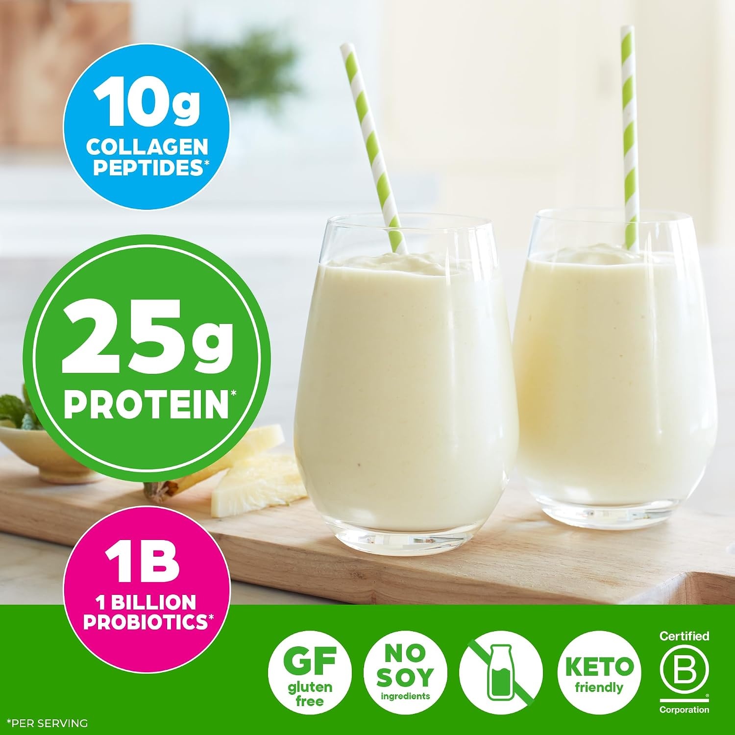 image:imageOrgain Organic 25g Protein 10g Collagen Powder Chocolate Fudge 16lbVanilla