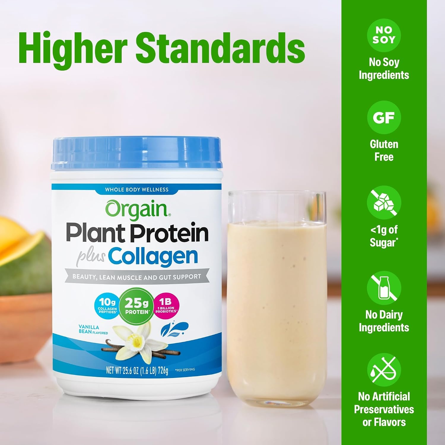 image:imageOrgain Organic 25g Protein 10g Collagen Powder Chocolate Fudge 16lbVanilla