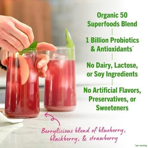 image:imageOrgain Organic Greens Powder 50 Superfoods Probiotics Berry 062 lbBerry