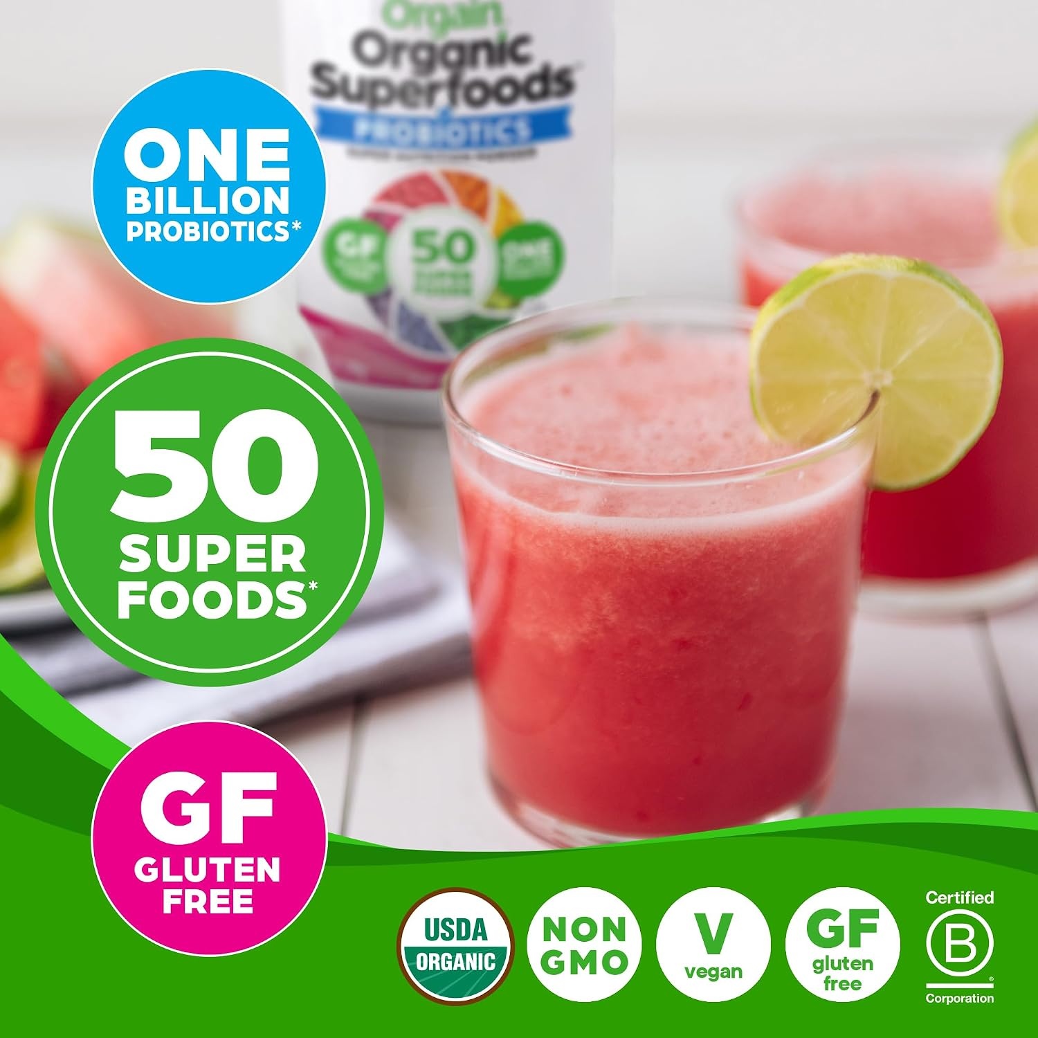 image:imageOrgain Organic Greens Powder 50 Superfoods Probiotics Berry 062 lbBerry