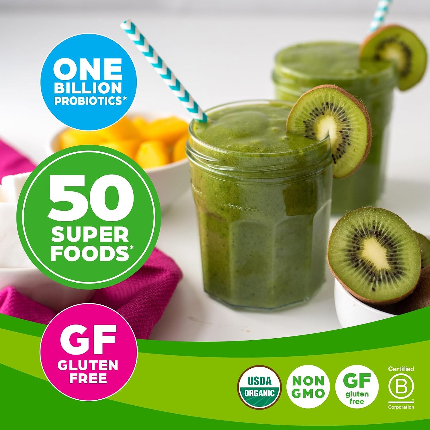 image:imageOrgain Organic Greens Powder 50 Superfoods Probiotics Berry 062 lbOriginal