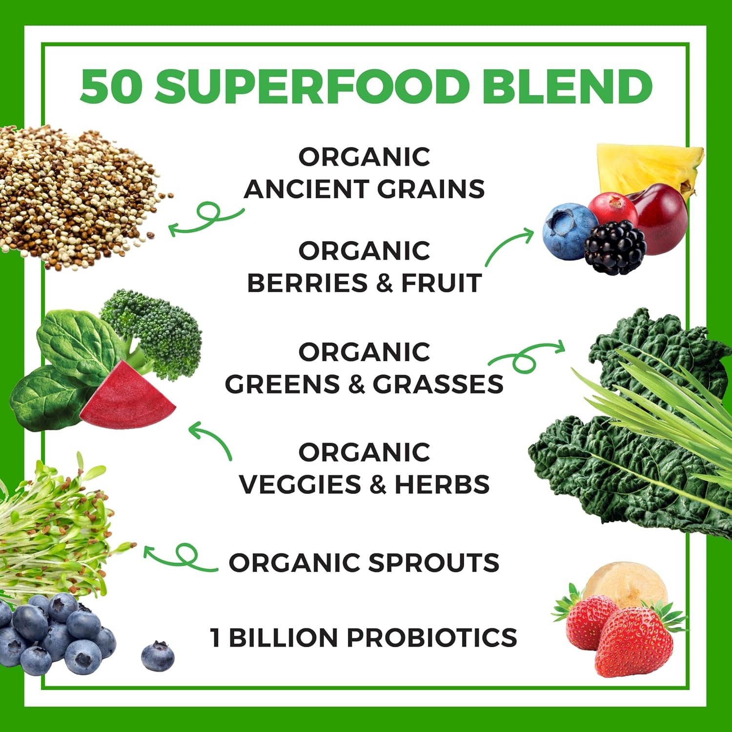 image:imageOrgain Organic Greens Powder 50 Superfoods Probiotics Berry 062 lbOriginal