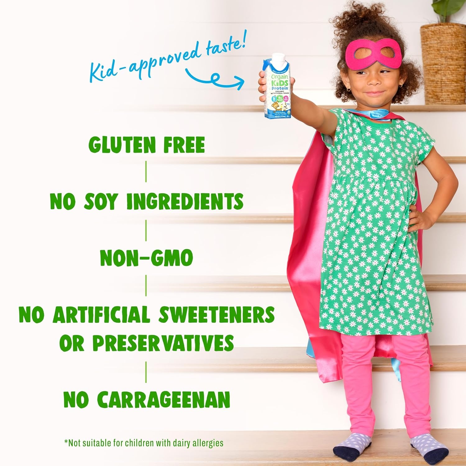 image:imageOrgain Organic Kids Dairy 8g Protein Shake Chocolate 825 oz 4pkVanilla