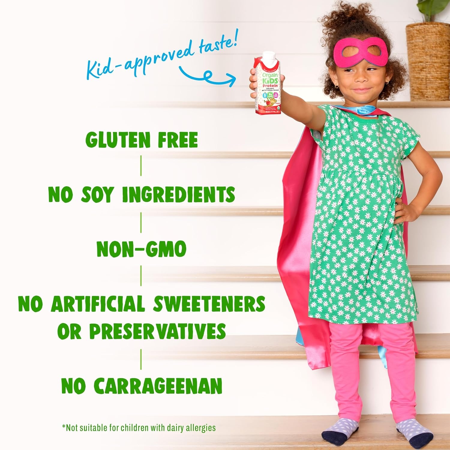 image:imageOrgain Organic Kids Dairy 8g Protein Shake Fruity Cereal 825 oz 12pkStrawberry