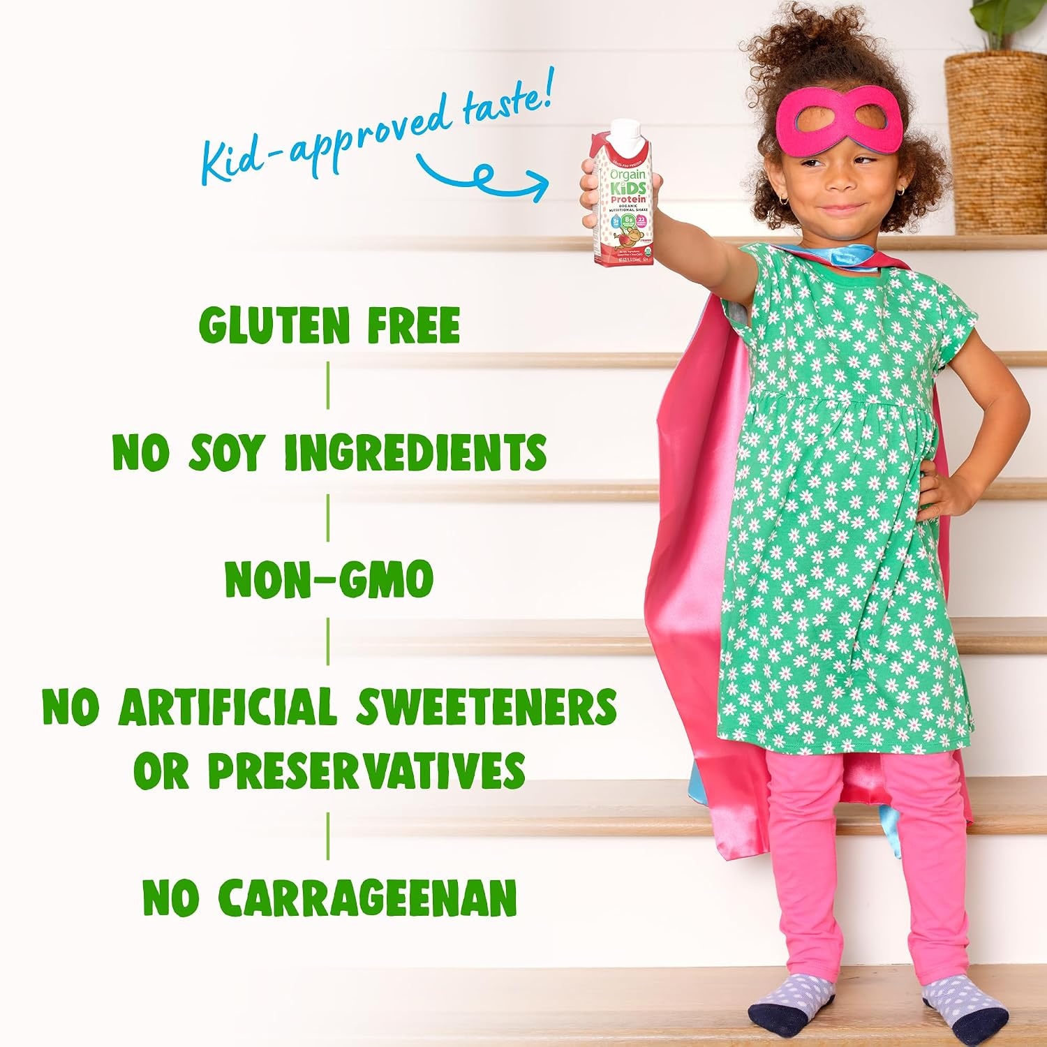 image:imageOrgain Organic Kids Dairy 8g Protein Shake Fruity Cereal 825 oz 12pkStrawberry