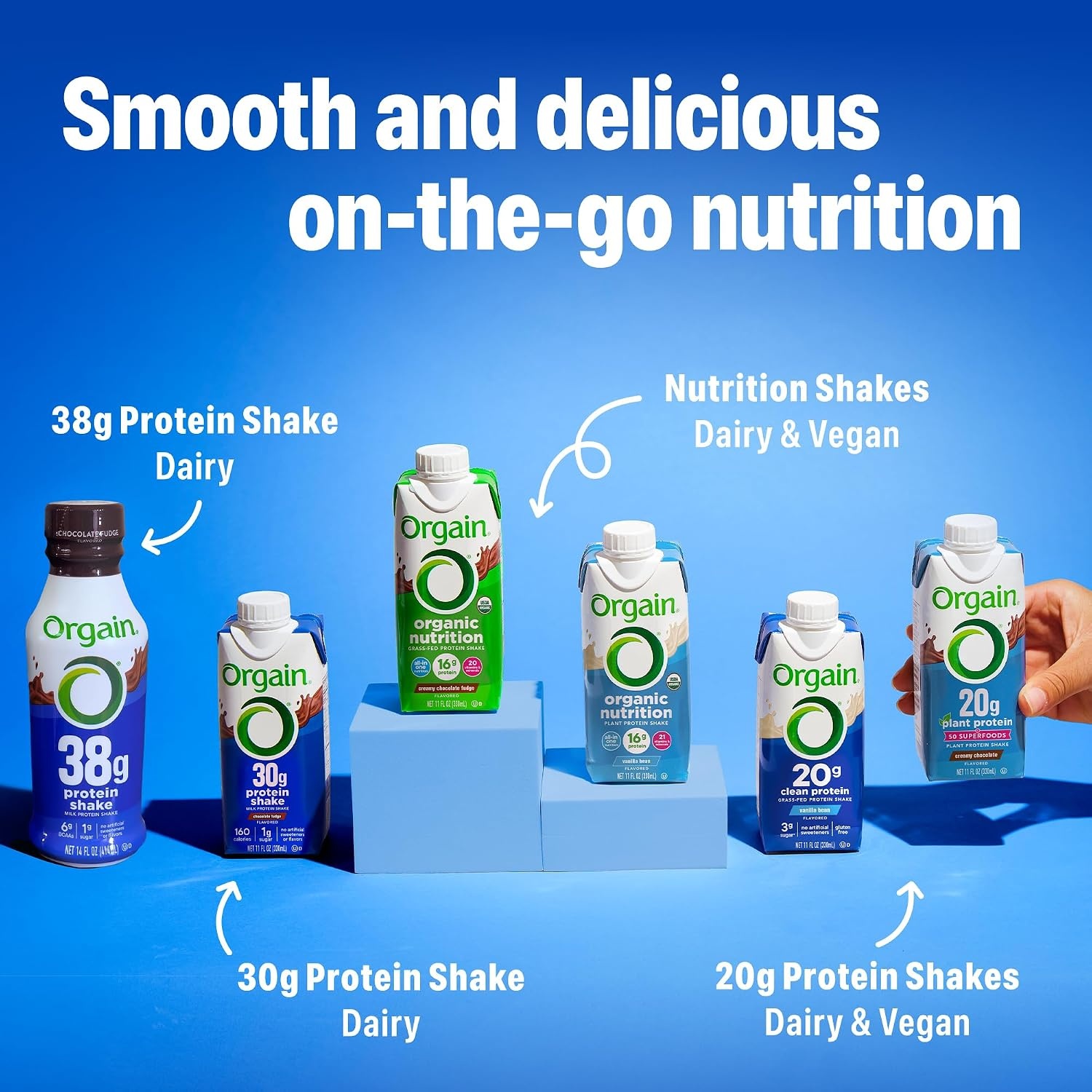 image:imageOrgain Organic Nutritional Vegan 16g Protein Shake Chocolate 11 oz 12pkChocolate