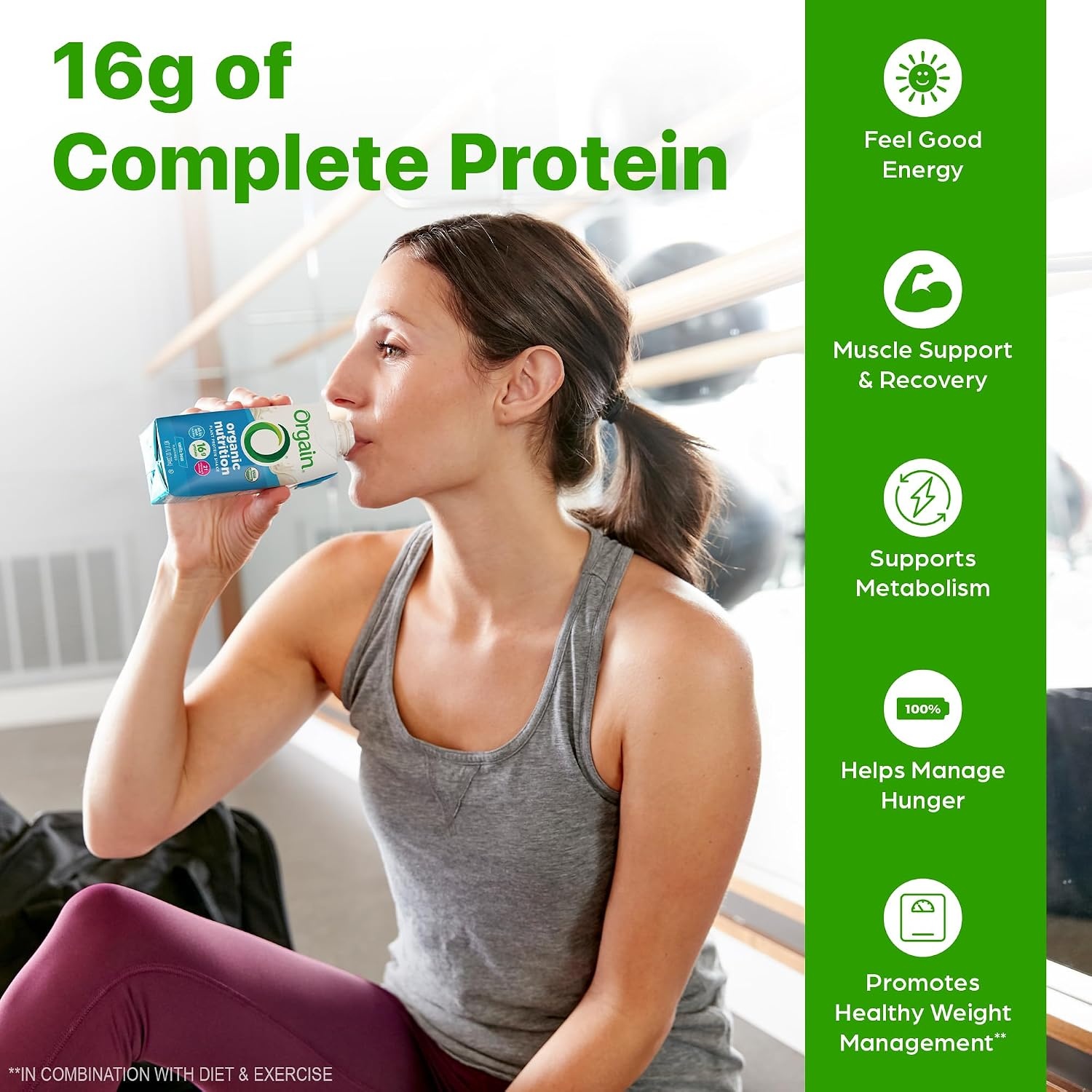 image:imageOrgain Organic Nutritional Vegan 16g Protein Shake Chocolate 11 oz 12pkVanilla