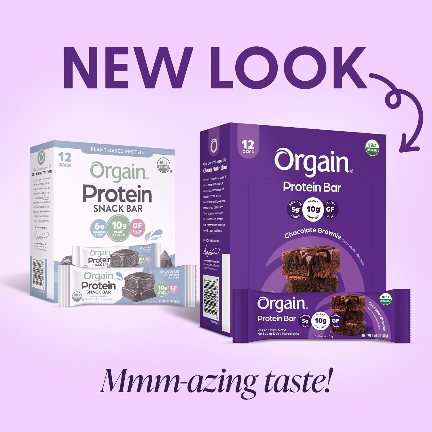 image:imageOrgain Organic Vegan 10g Protein Bars Peanut Butter 12 PkChocolate Brownie