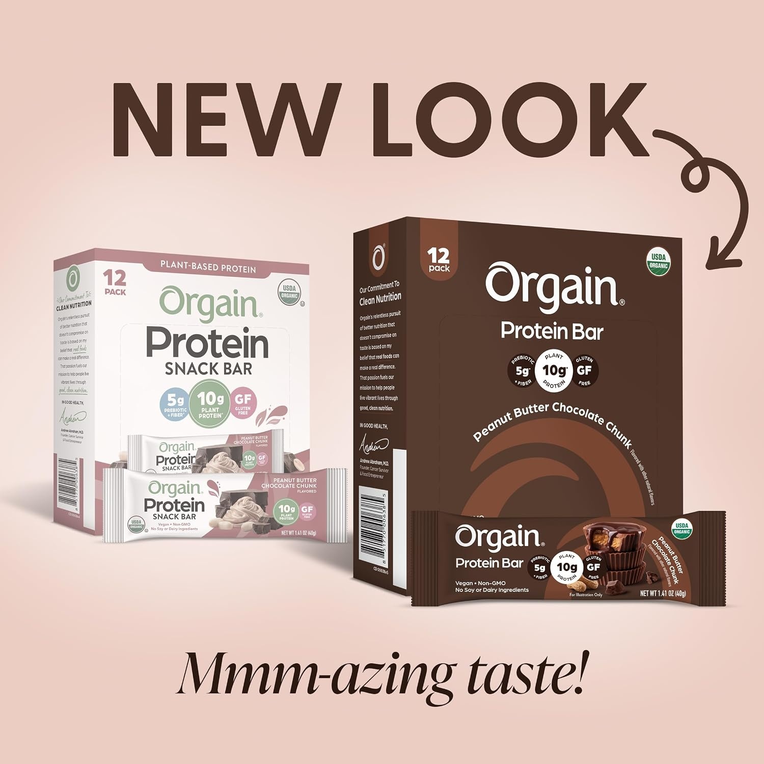 image:imageOrgain Organic Vegan 10g Protein Bars Peanut Butter 12 PkPeanut Butter Chocolate Chunk