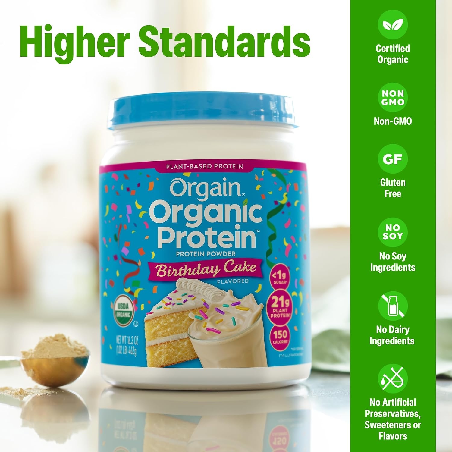 image:imageOrgain Organic Vegan 21g Protein Powder Birthday Cake 102 lbBirthday Cake