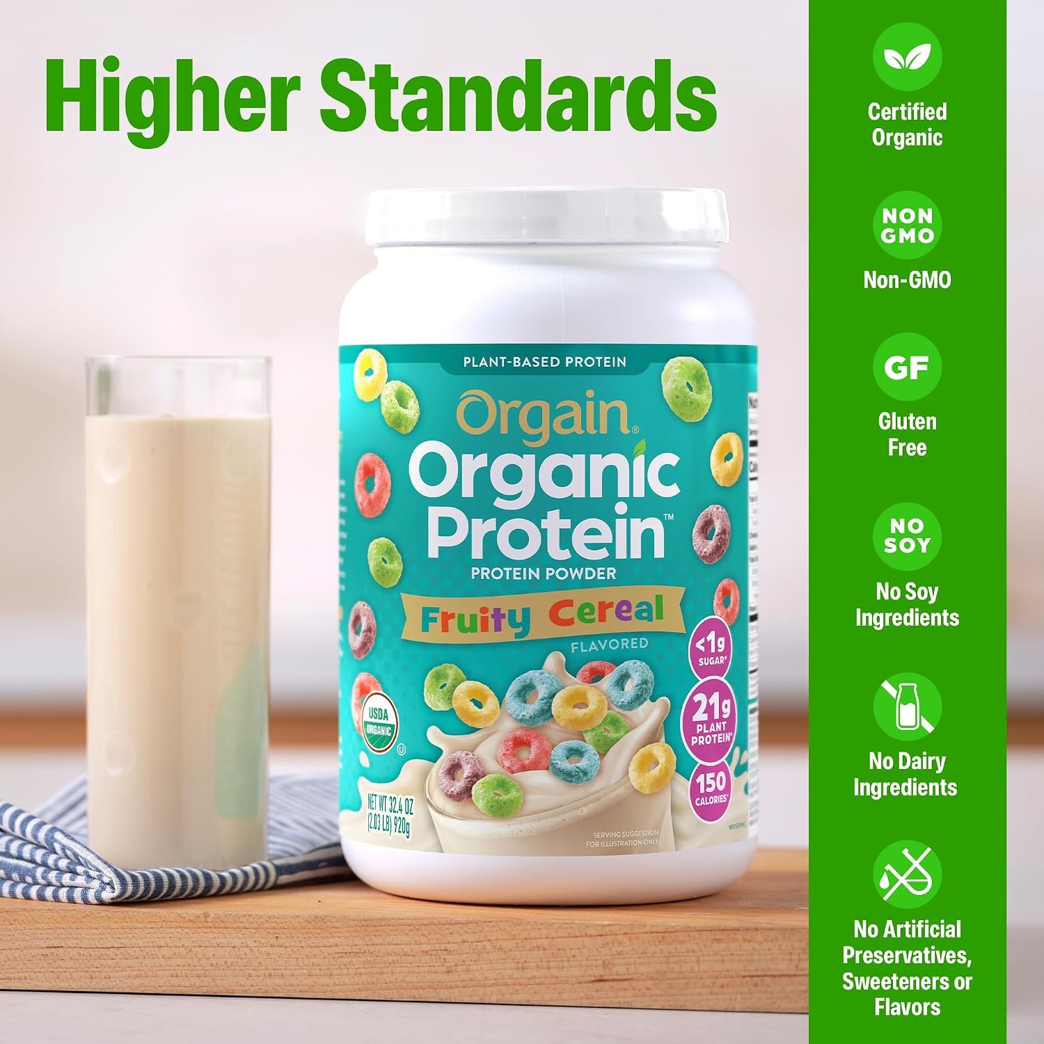 image:imageOrgain Organic Vegan 21g Protein Powder Birthday Cake 102 lbFruity Cereal