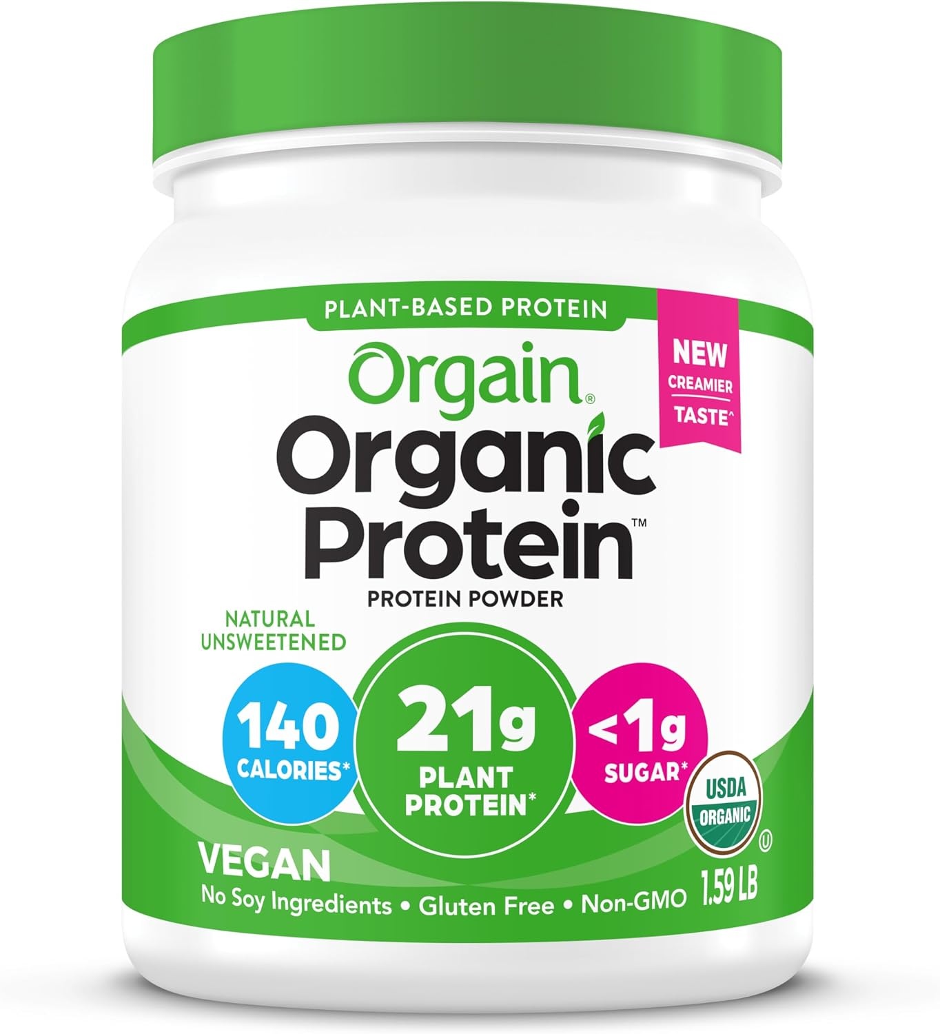 image:imageOrgain Organic Vegan 21g Protein Powder Birthday Cake 102 lbNatural Unsweetened