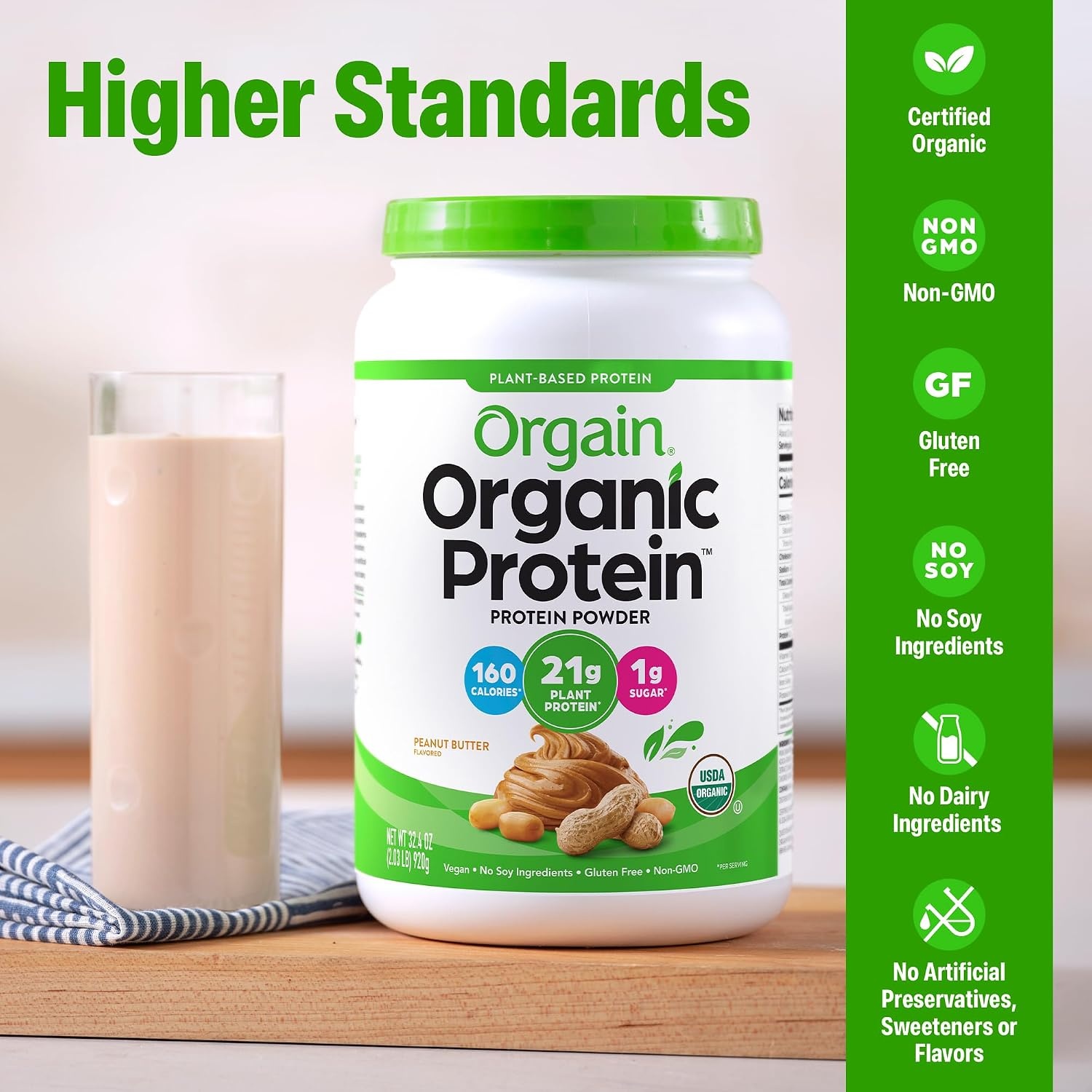 image:imageOrgain Organic Vegan 21g Protein Powder Birthday Cake 102 lbPeanut Butter