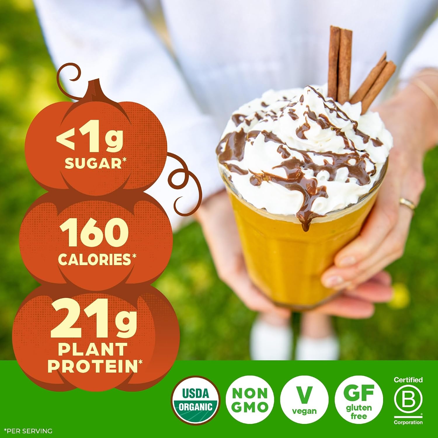 image:imageOrgain Organic Vegan 21g Protein Powder Birthday Cake 102 lbPumpkin Spice