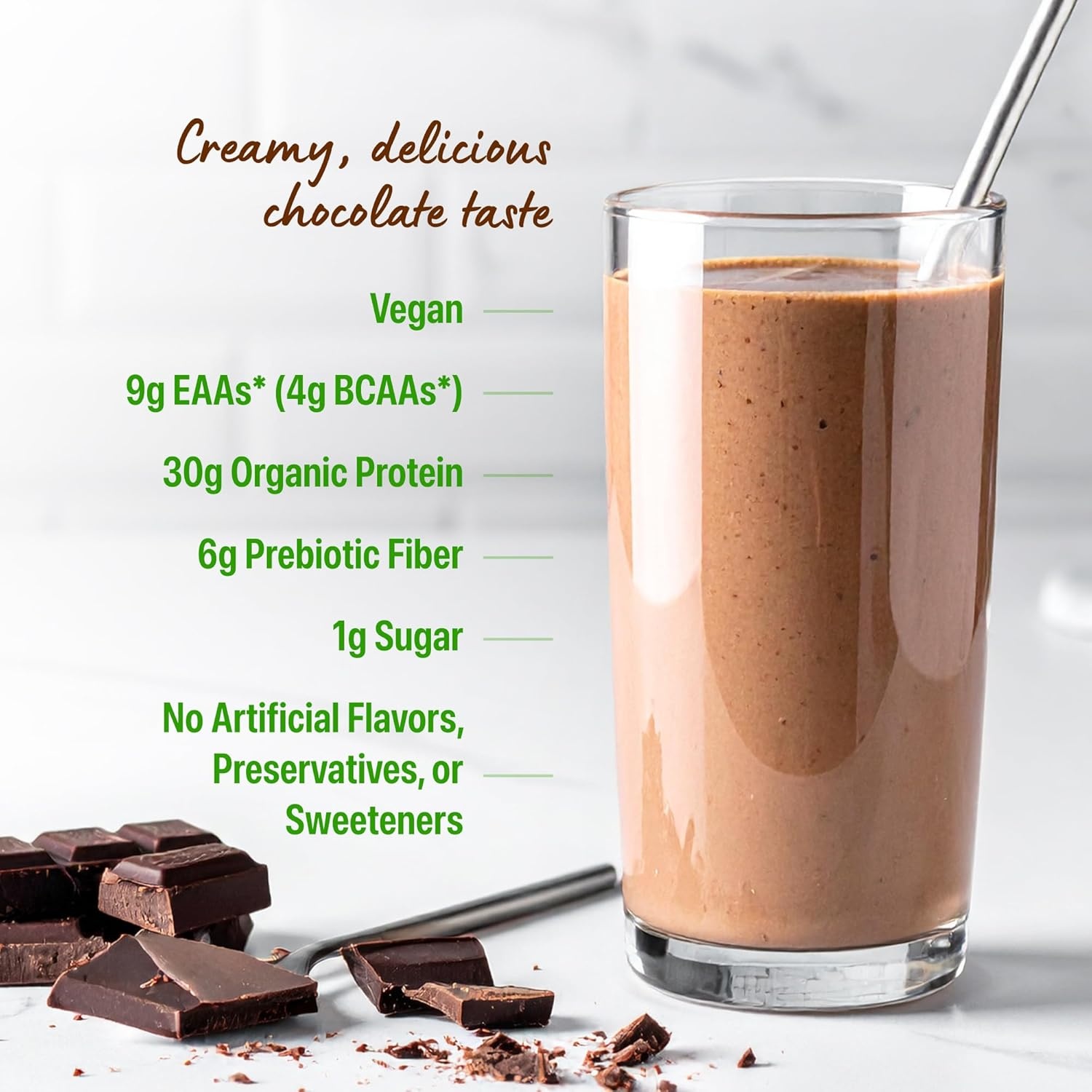 image:imageOrgain Organic Vegan 30g High Protein Powder Vanilla 201 lbChocolate