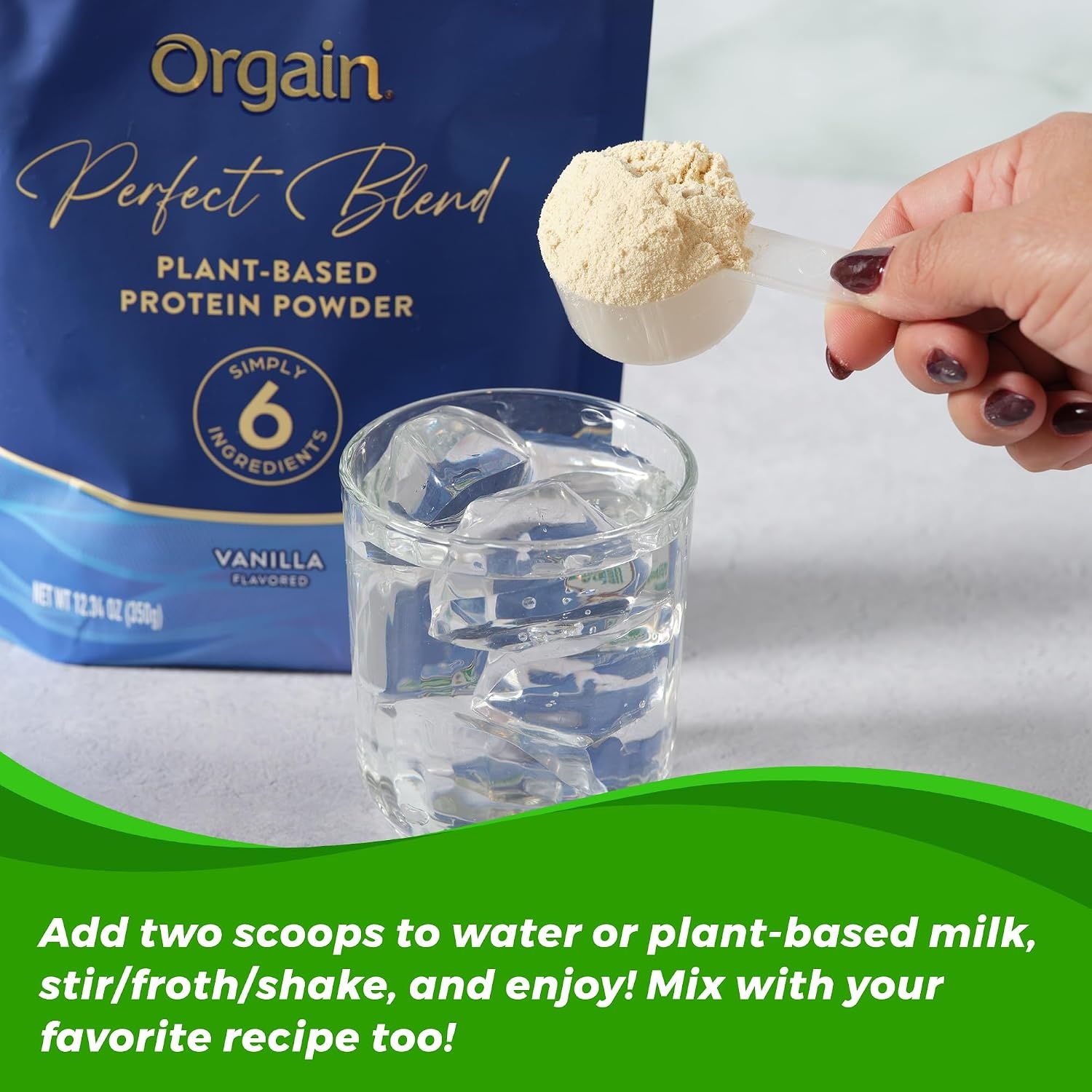 image:imageOrgain Organic Vegan Perfect Blend Protein Powder 20g Clean Plant Protein 6 Ingredients lt1g Sugar Gluten Free NonGMO No Artificial Flavors Stevia Extract Dairy or Soy Ingredients VanillaVanilla