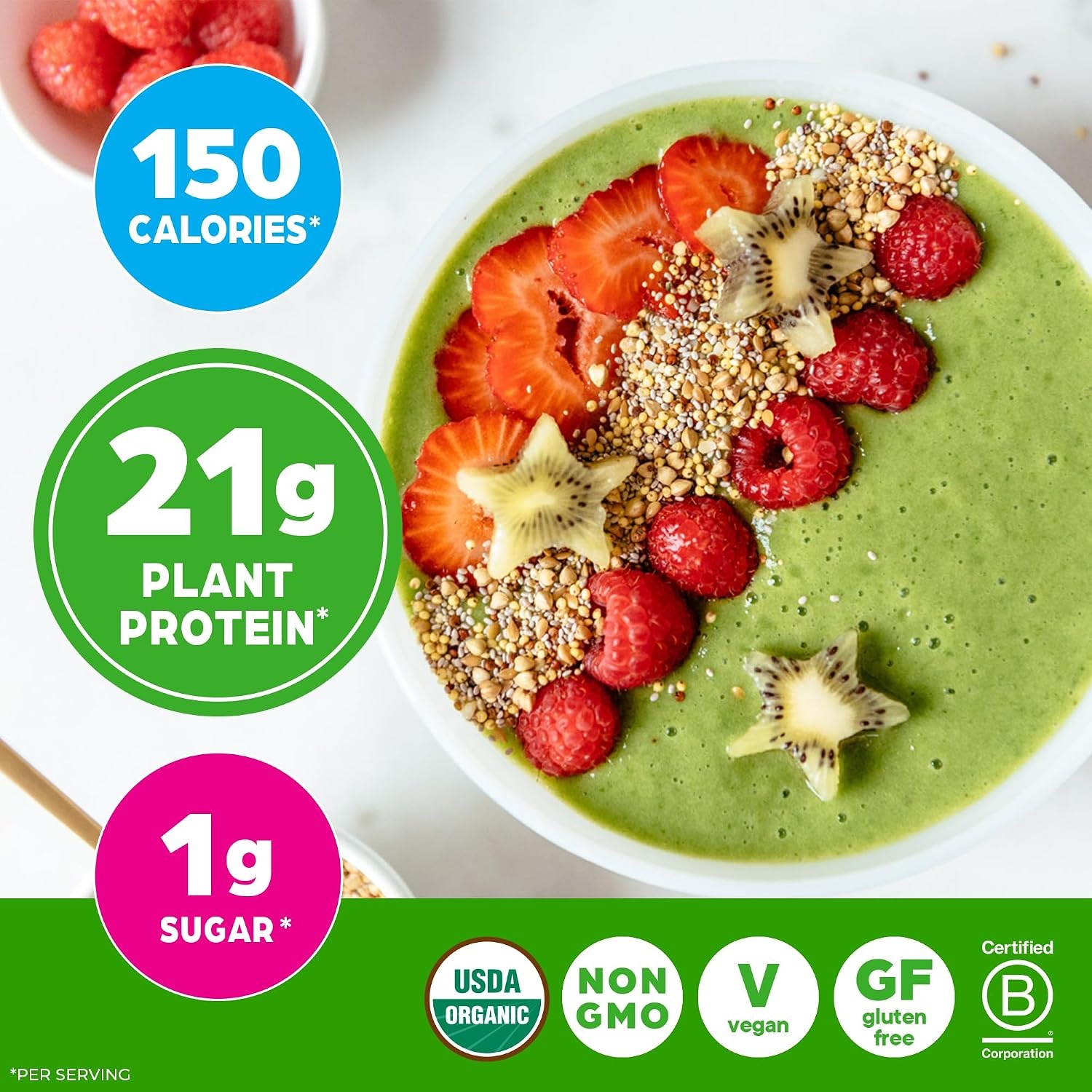 image:imageOrgain Organic Vegan Protein Powder Greens Vanilla Bean 21g Plant Based Protein Gluten Free Dairy Free Lactose Free Soy Free No Sugar Added With Iron amp Prebiotics for Gut Health 194lbVanilla