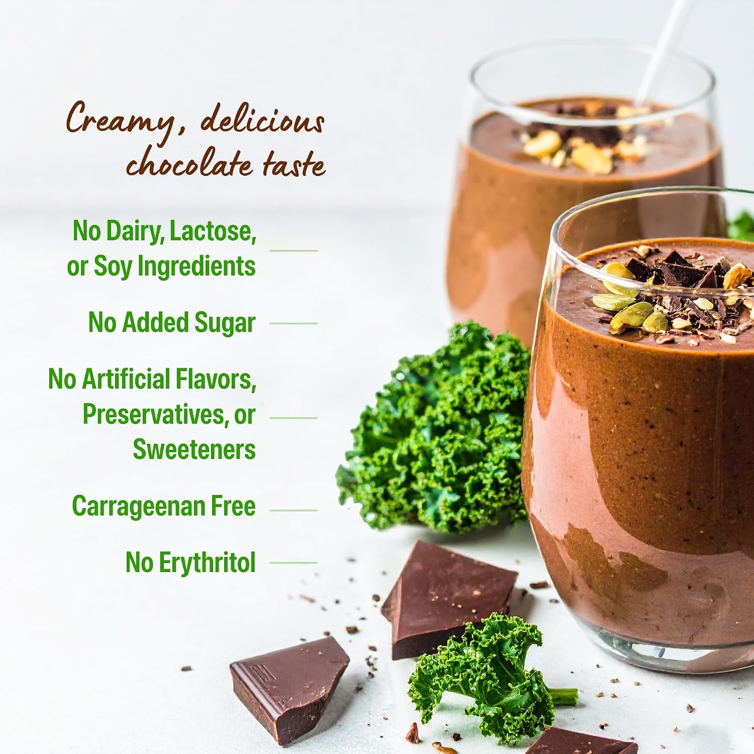 image:imageOrgain Organic Vegan Protein Powder Greens Vanilla Bean 21g Plant Based Protein Gluten Free Dairy Free Lactose Free Soy Free No Sugar Added With Iron amp Prebiotics for Gut Health 194lbCreamy Chocolate Fudge