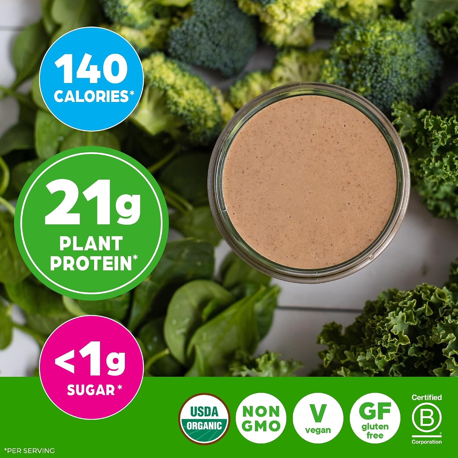 image:imageOrgain Organic Vegan Protein Powder Greens Vanilla Bean 21g Plant Based Protein Gluten Free Dairy Free Lactose Free Soy Free No Sugar Added With Iron amp Prebiotics for Gut Health 194lbCreamy Chocolate Fudge Pack of 12