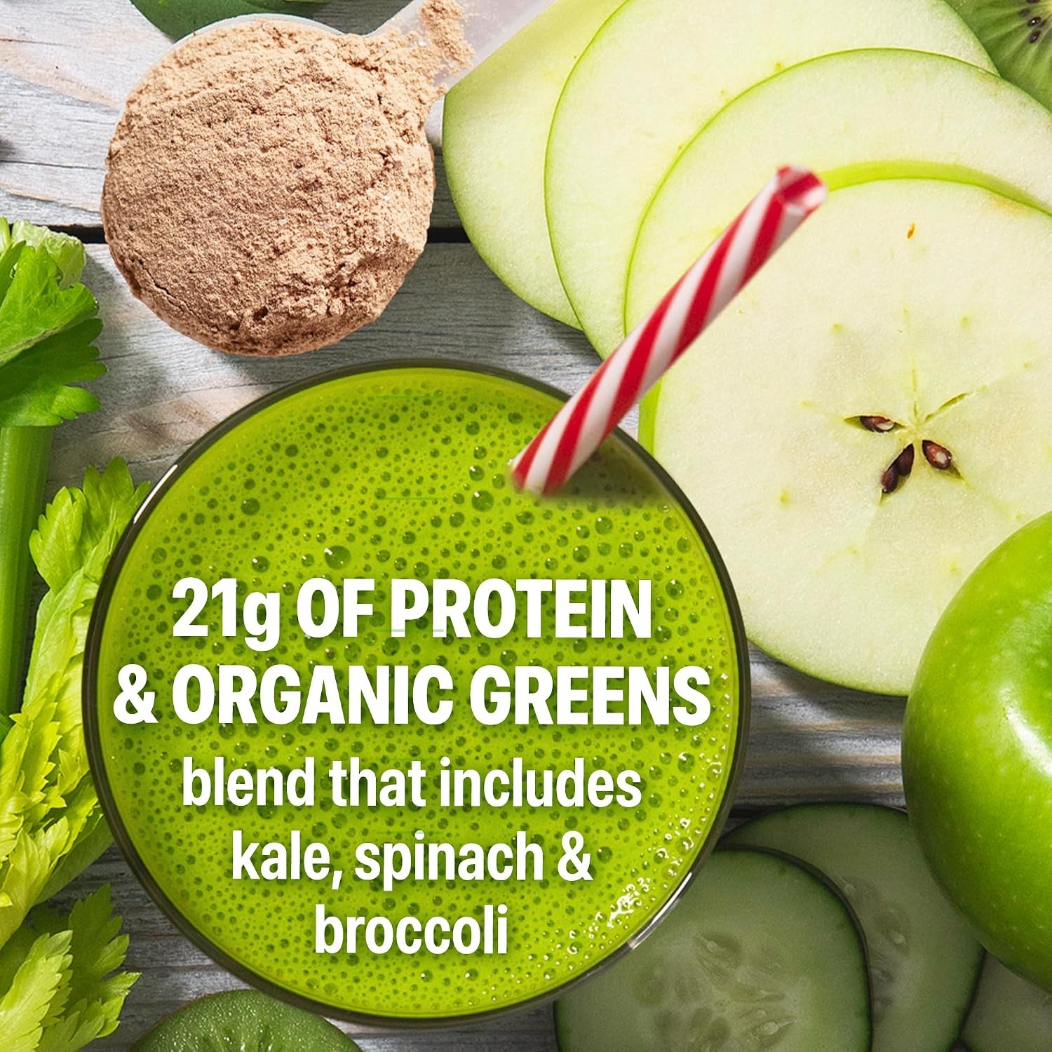 image:imageOrgain Organic Vegan Protein Powder Greens Vanilla Bean 21g Plant Based Protein Gluten Free Dairy Free Lactose Free Soy Free No Sugar Added With Iron amp Prebiotics for Gut Health 194lbCreamy Chocolate Fudge