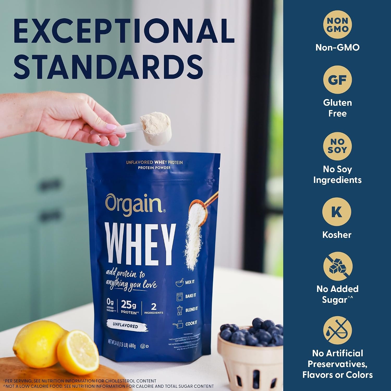 image:imageOrgain Unflavored 25g Whey Protein Powder NonGMO 20 Servings 24 Oz