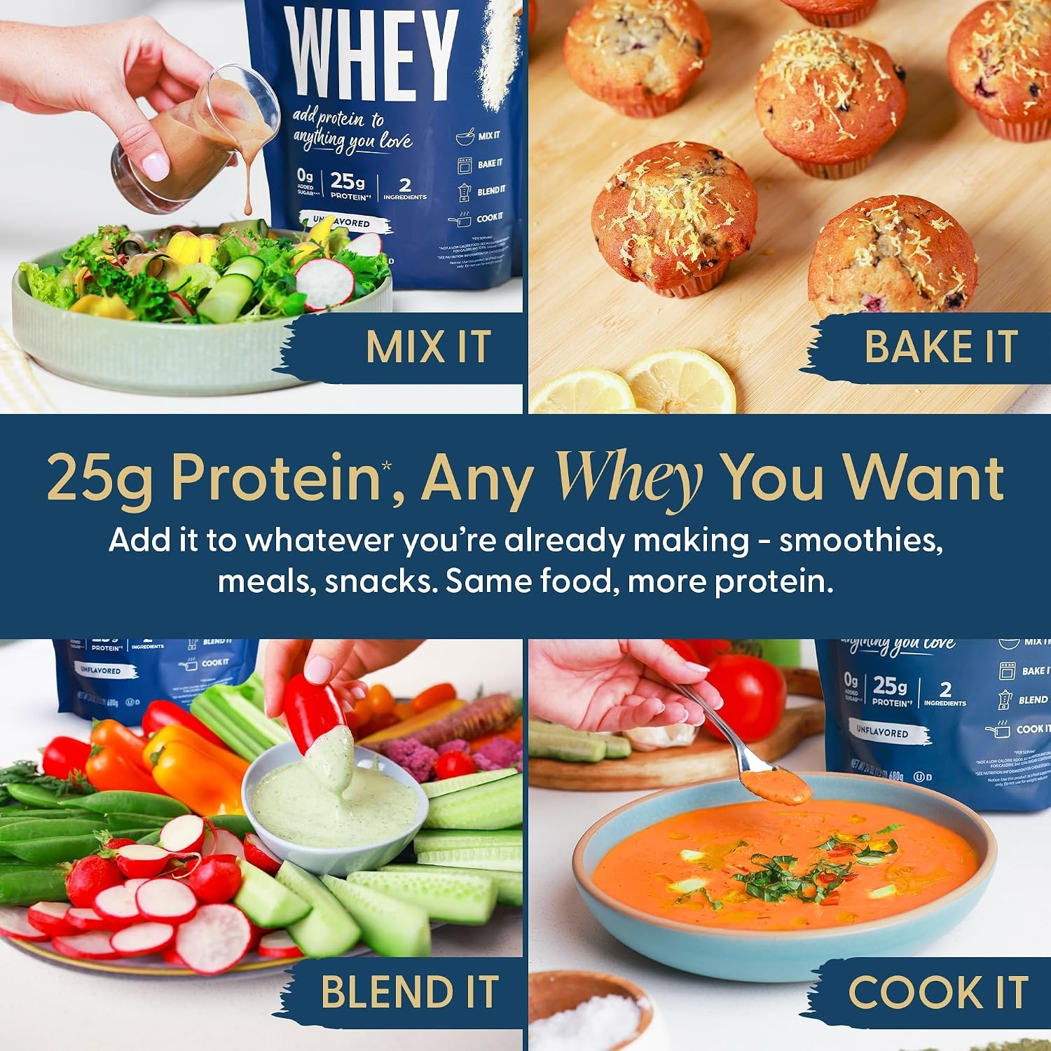 image:imageOrgain Unflavored 25g Whey Protein Powder NonGMO 20 Servings 24 Oz