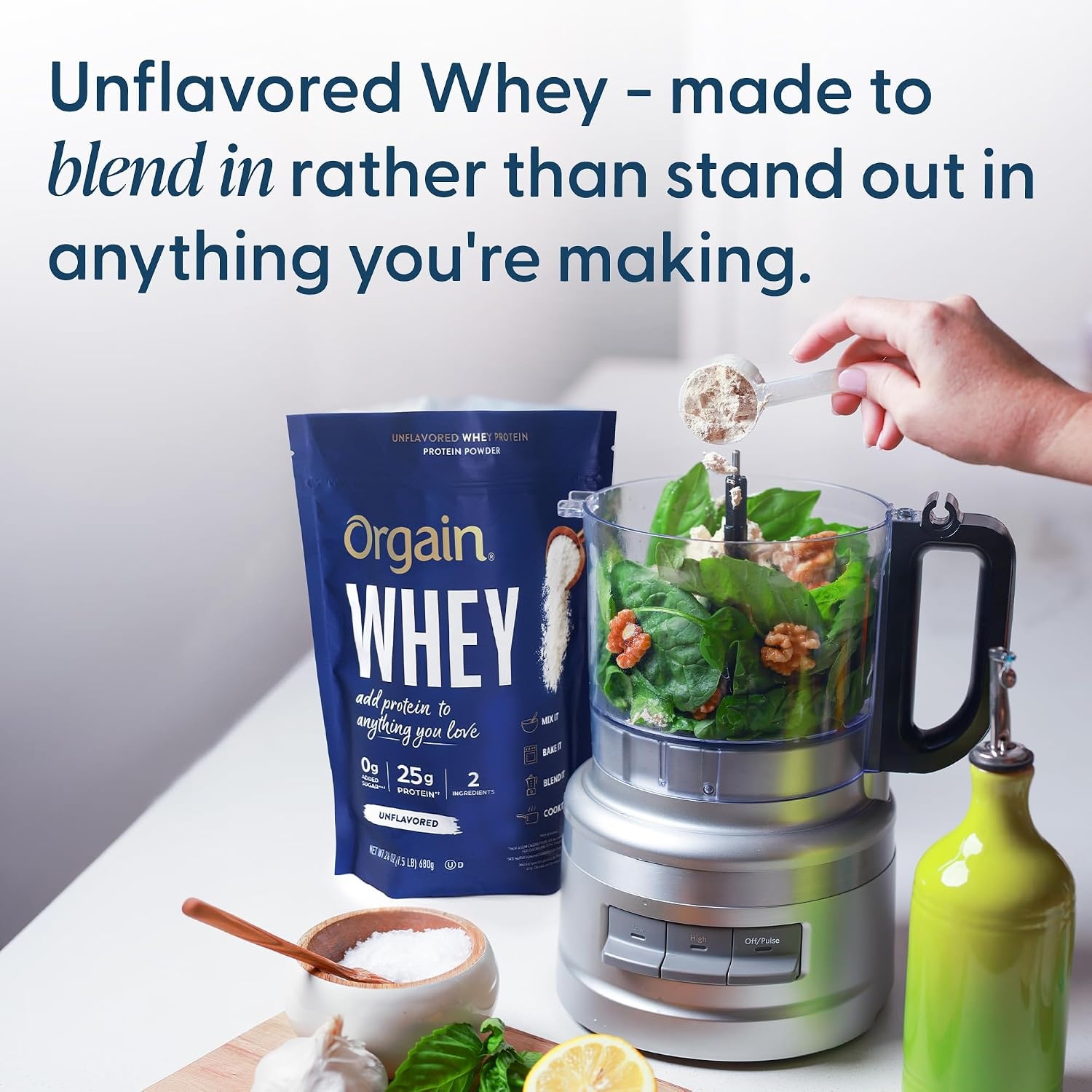 image:imageOrgain Unflavored 25g Whey Protein Powder NonGMO 20 Servings 24 Oz