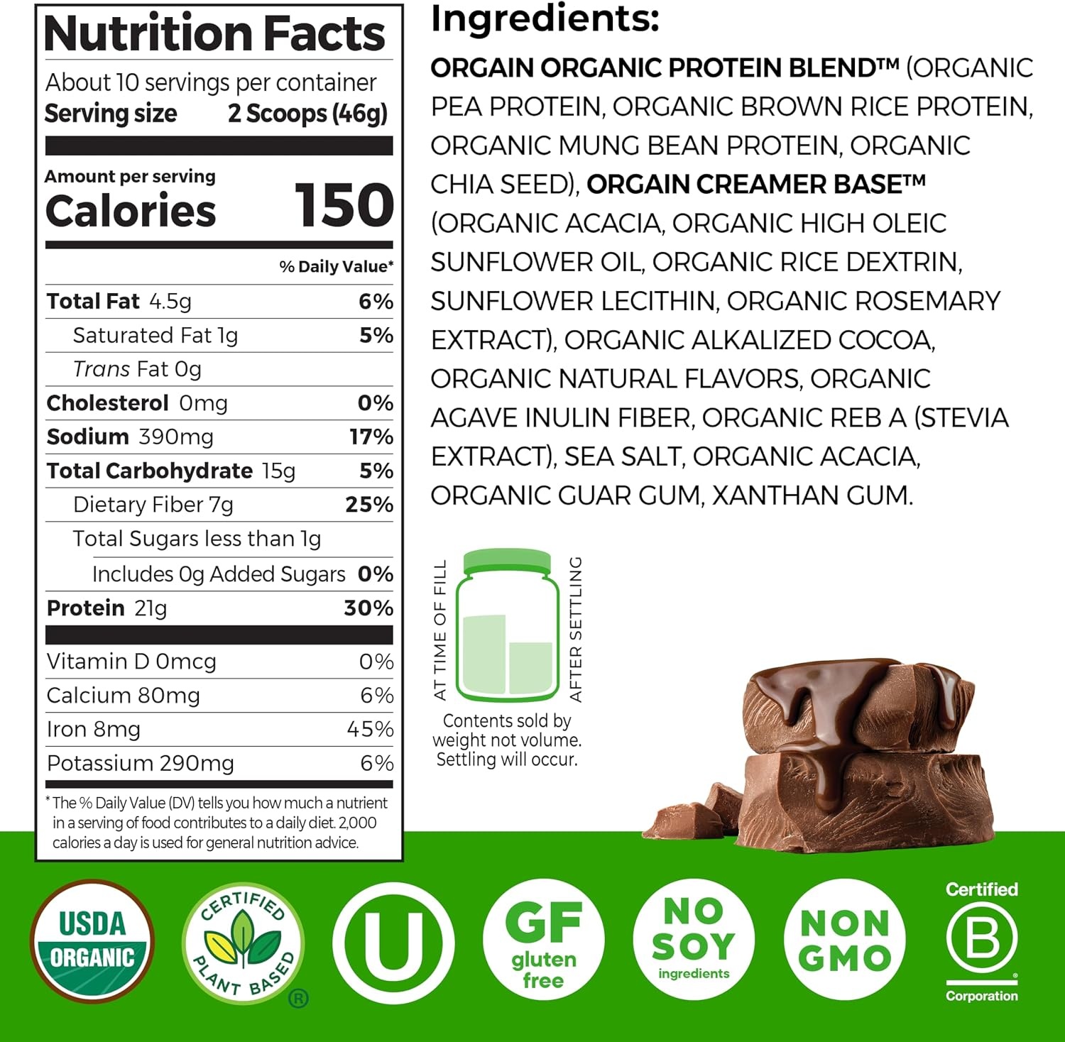 image:imageOrgain X Justins 20g Protein Powder Chocolate Peanut Butter 117lbCreamy Chocolate Fudge