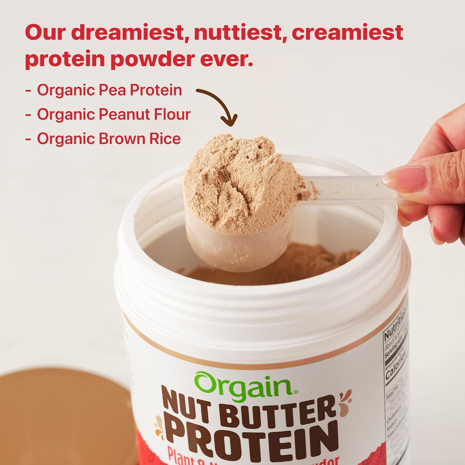 image:imageOrgain X Justins 20g Protein Powder Chocolate Peanut Butter 117lbDark Chocolate Peanut Butter