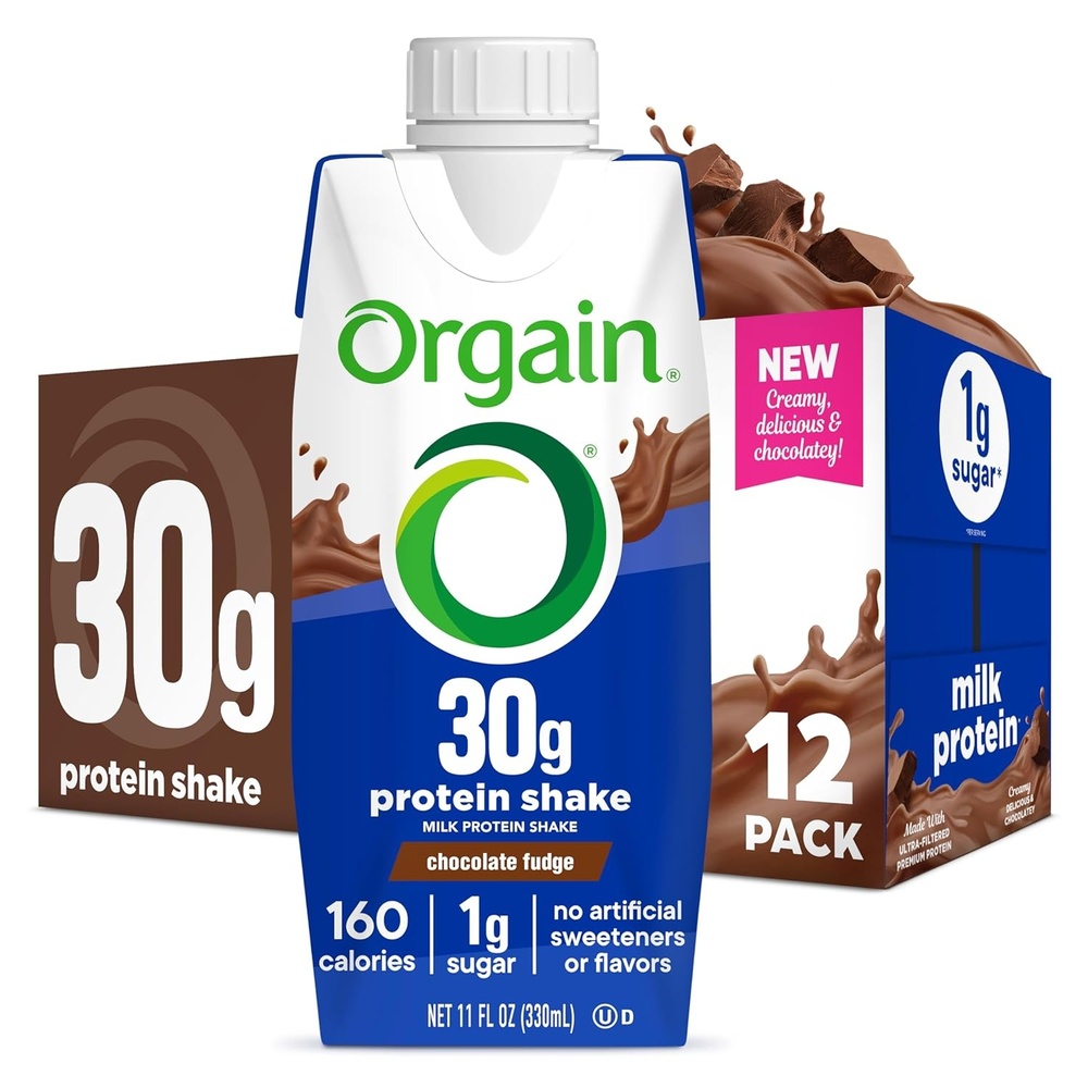 image:imageOrgain 30g High Protein Dairy Shake 5g BCAAs Caf Latte 11 oz 12pkChocolate Fudge