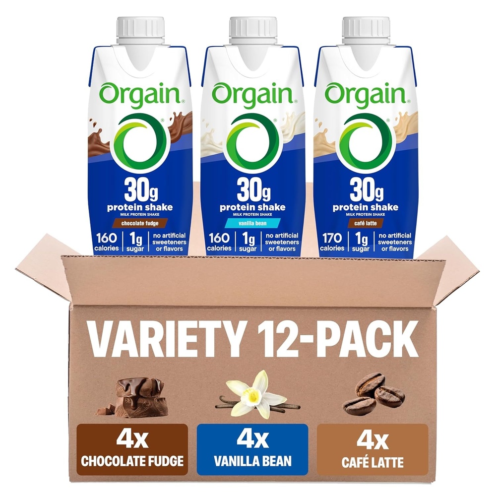 image:imageOrgain 30g High Protein Dairy Shake 5g BCAAs Caf Latte 11 oz 12pkVariety Pack