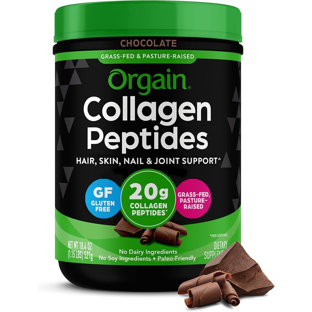 image:imageOrgain Hydrolyzed Collagen Peptides Powder For Women amp Men 20g Grass Fed Collagen Unflavored Hair Skin Nail amp Joint Support Supplement Paleo amp Keto NonGMO Type I and III 1lbChocolate